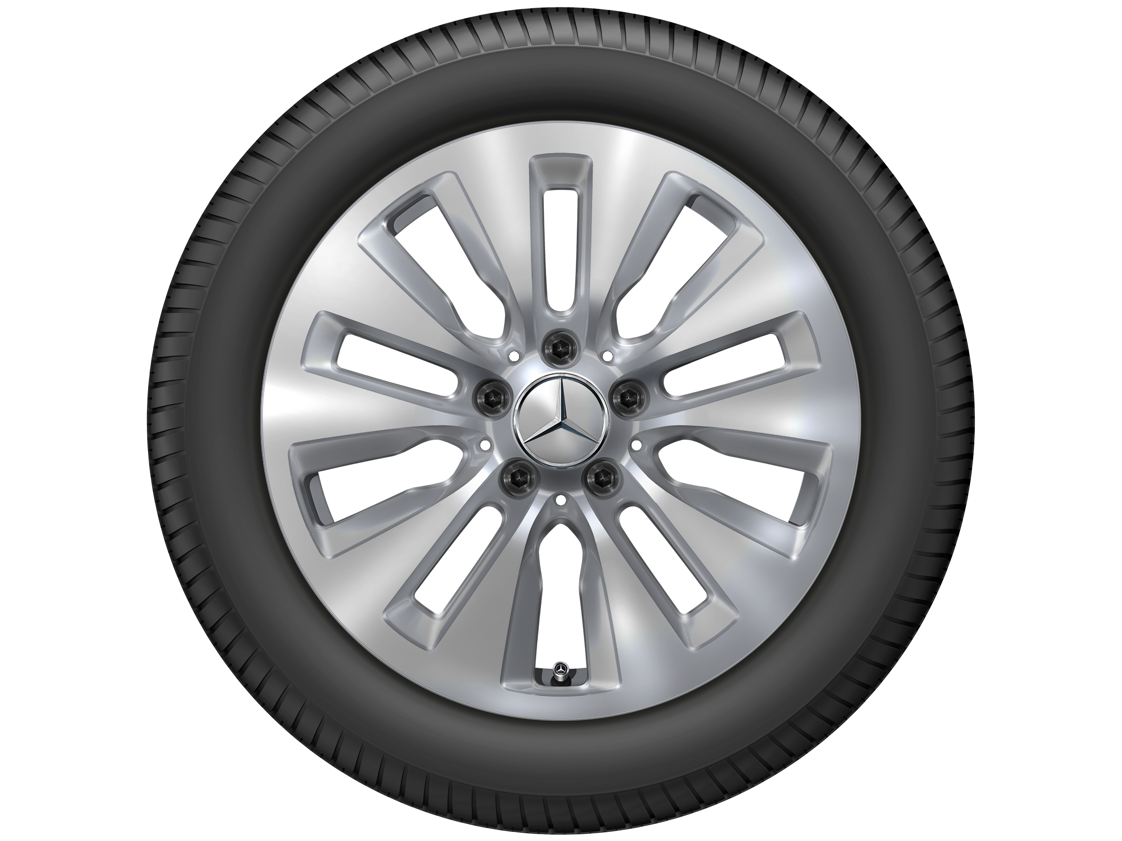 10-hole wheel, 43.2 cm (17-inch) - 7 J x 17 ET 44,5, vanadium silver, painted