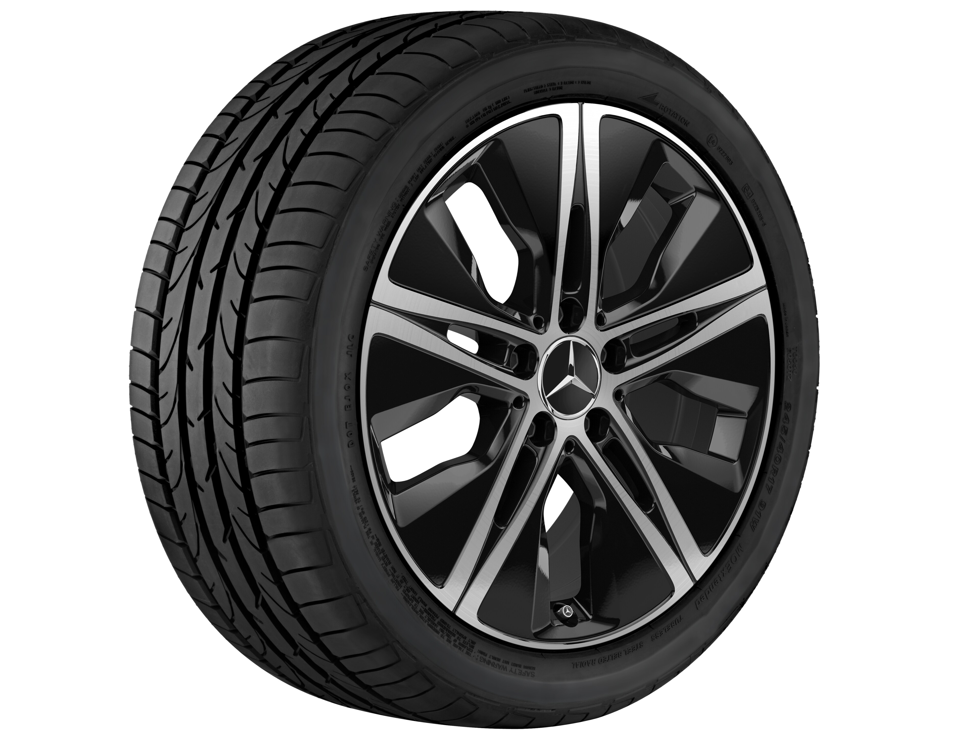 5-hole wheel, Aero, 45.7 cm (18-inch) - 7,5 J x 18 ET 49, black, high-sheen