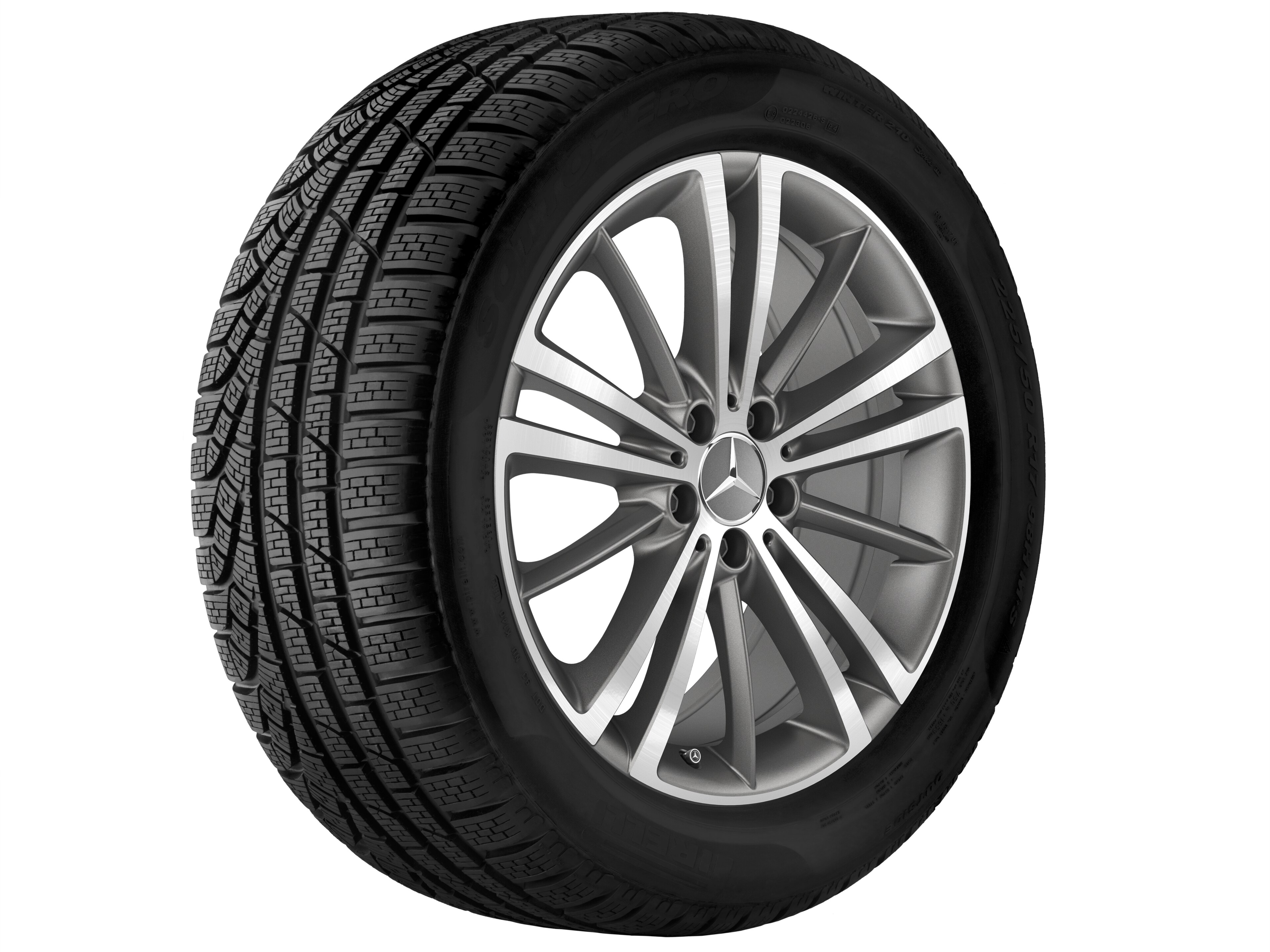 5-twin-spoke wheel, with additional spokes, 48.3 cm (19-inch) - 8 J x 19 ET 33, matt himalaya grey, high-sheen