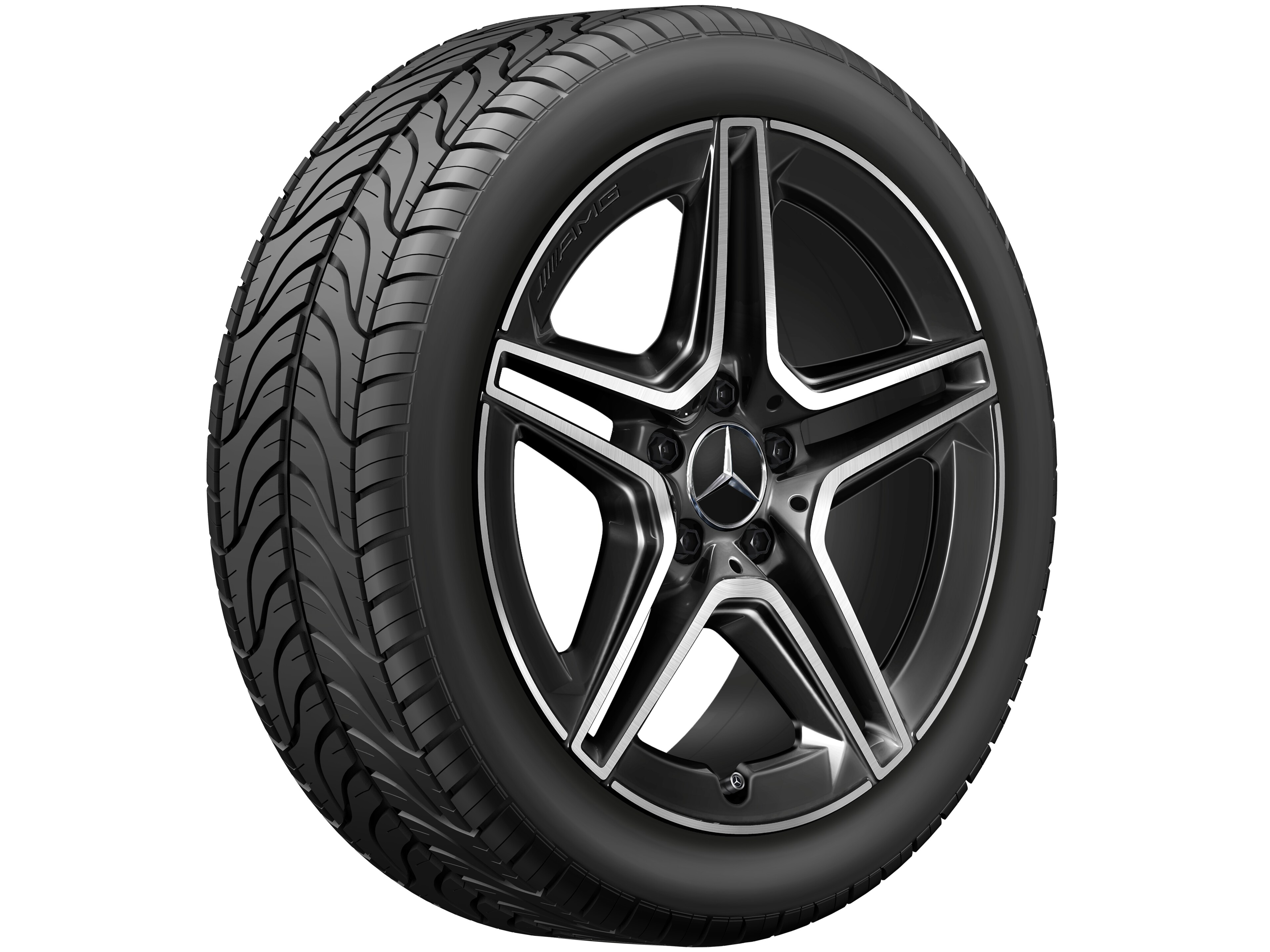 AMG 5-twin-spoke wheel, 45.7 cm (18-inch) - 8 J x 18 ET 40, black, high-sheen