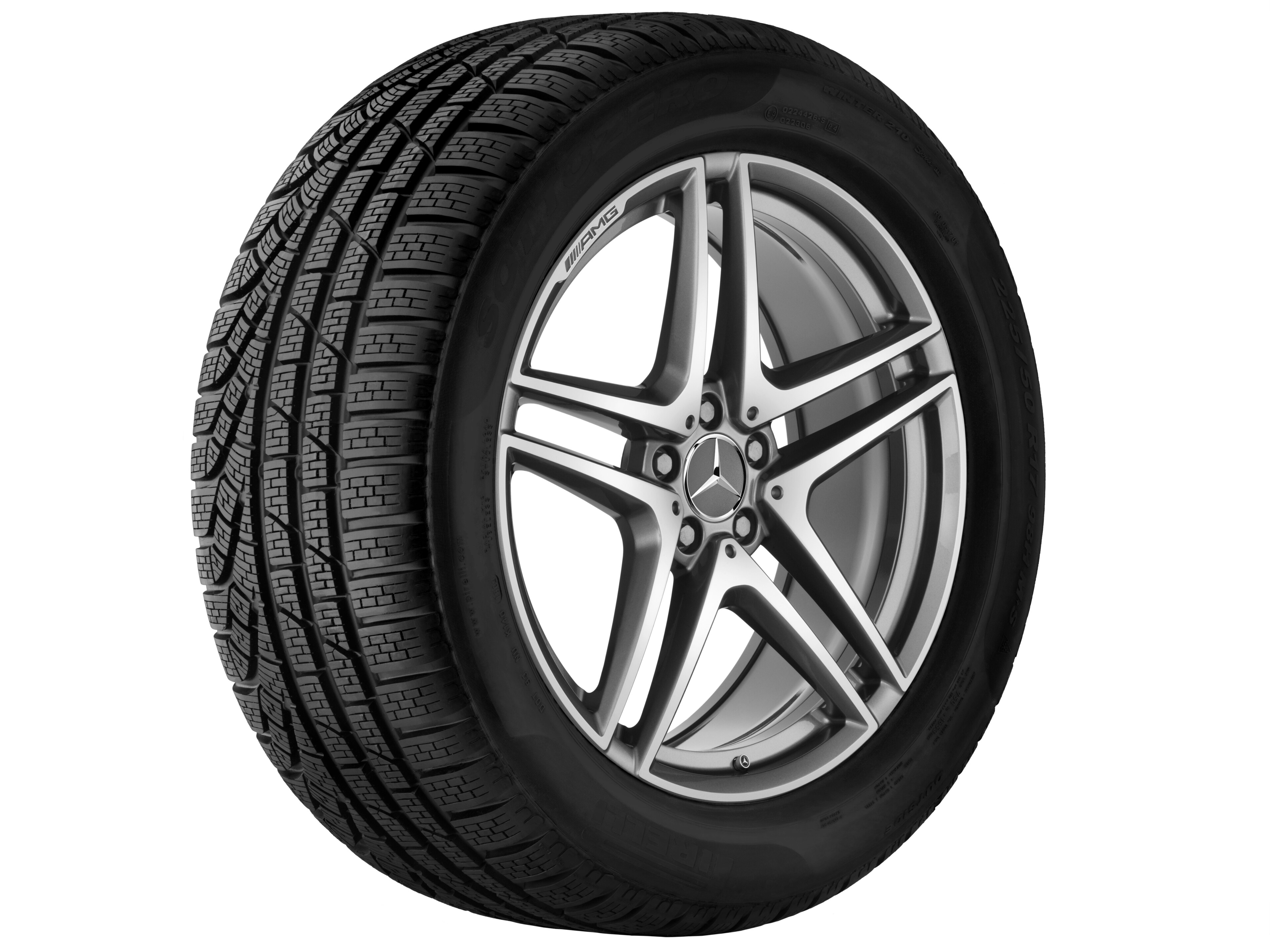 AMG forged wheel in 5-twin-spoke design, 50.8 cm (20-inch) - 8,5 J x 20 ET 39, titanium grey, high-sheen