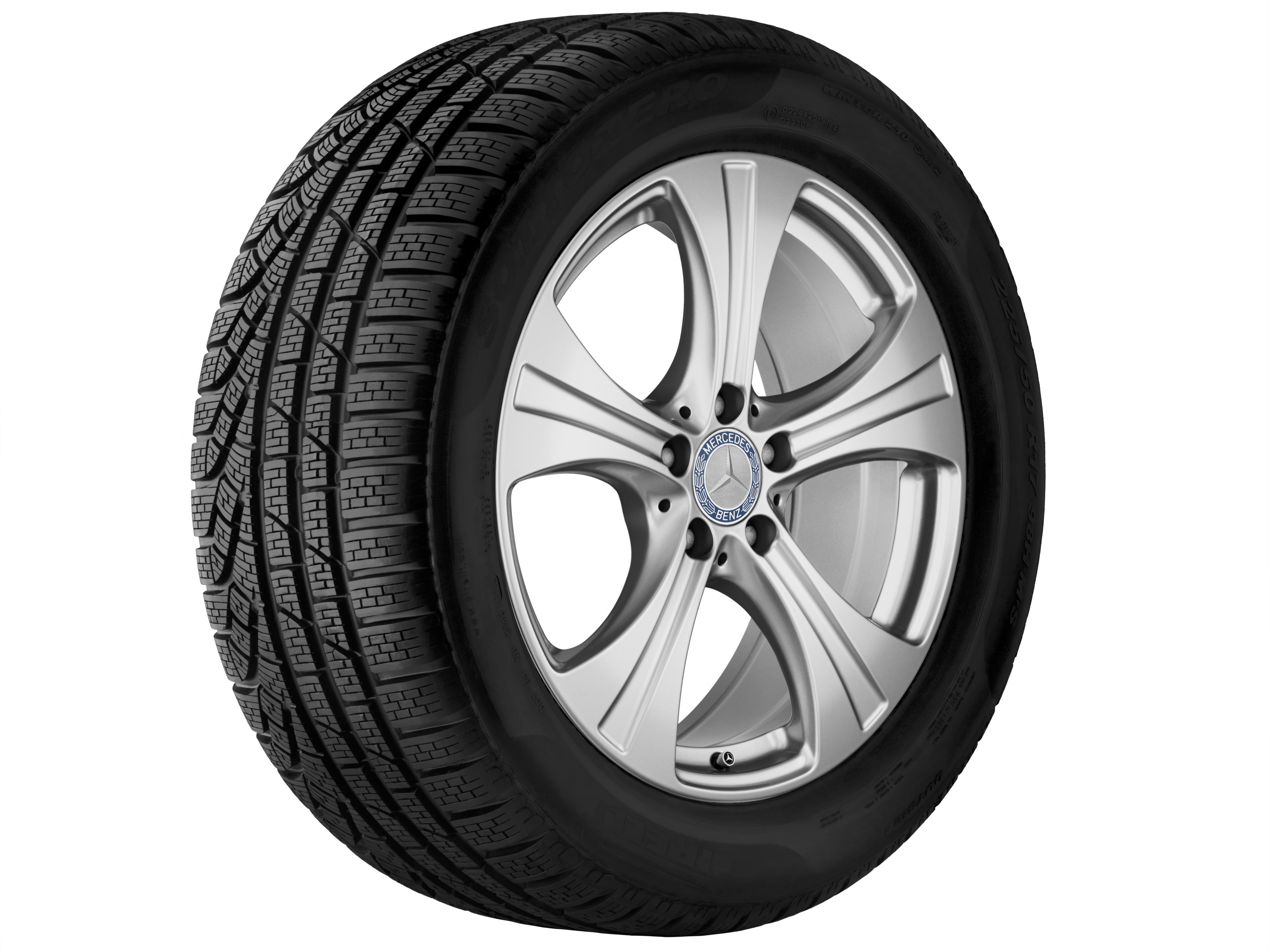 5-spoke wheel, 45.7 cm (18-inch) - 8 J x 18 ET 38, vanadium silver, painted