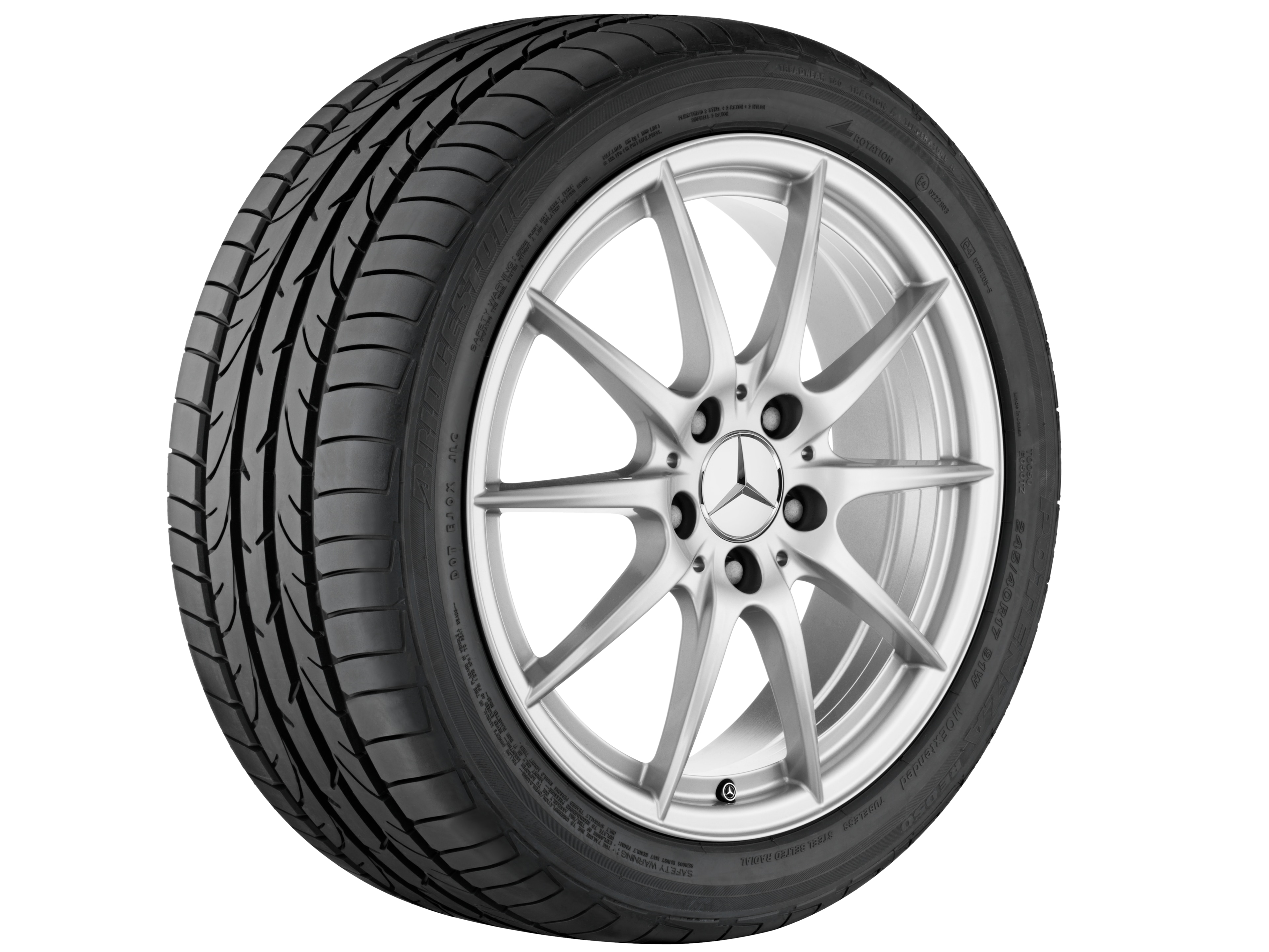 5-twin-spoke wheel, 43.2 cm (17-inch) - 6,5 J x 17 ET 49, titanium silver, painted