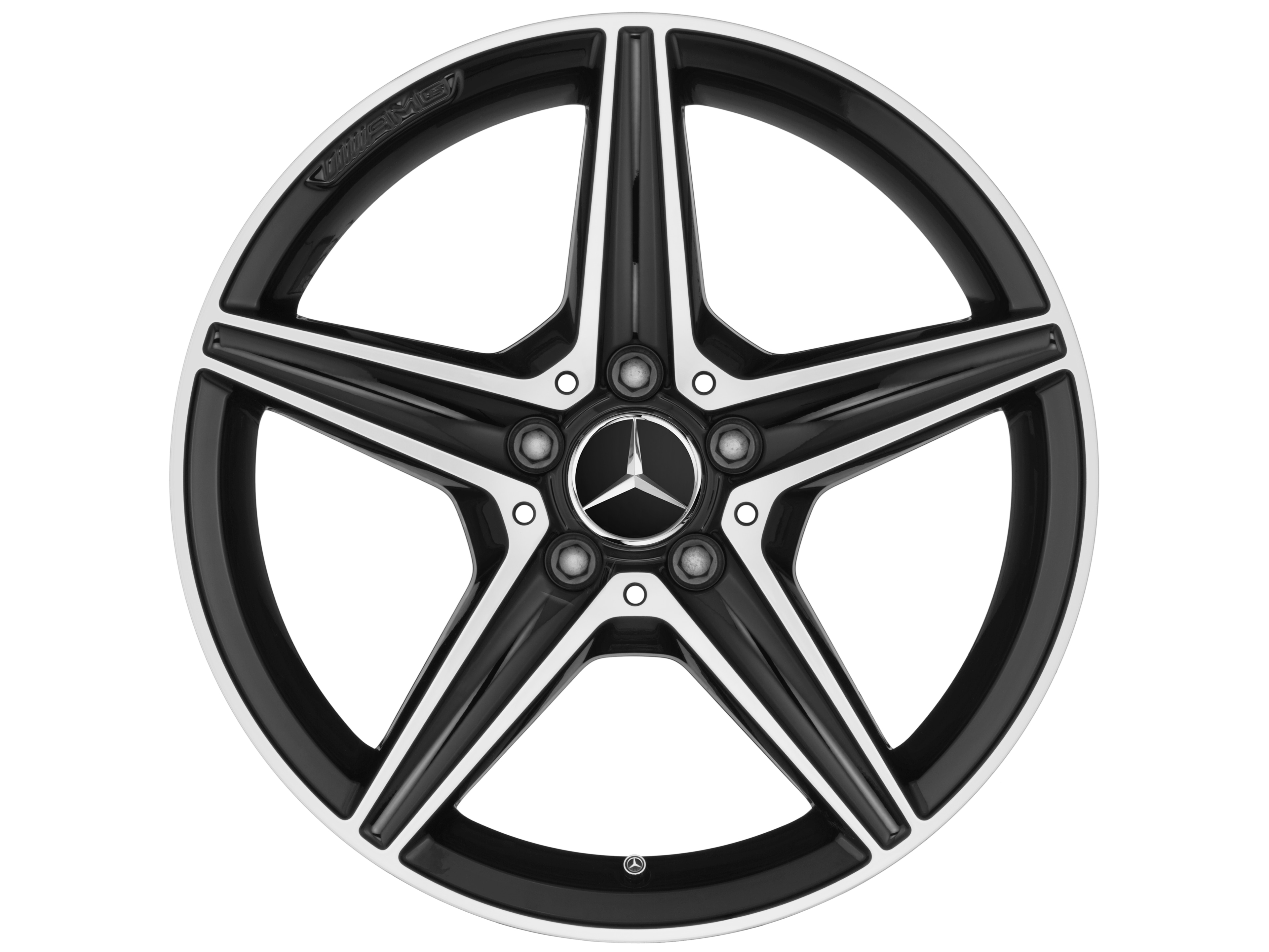 AMG 5-spoke wheel, 45.7 cm (18-inch) - 7,5 J x 18 ET 33, black, high-sheen
