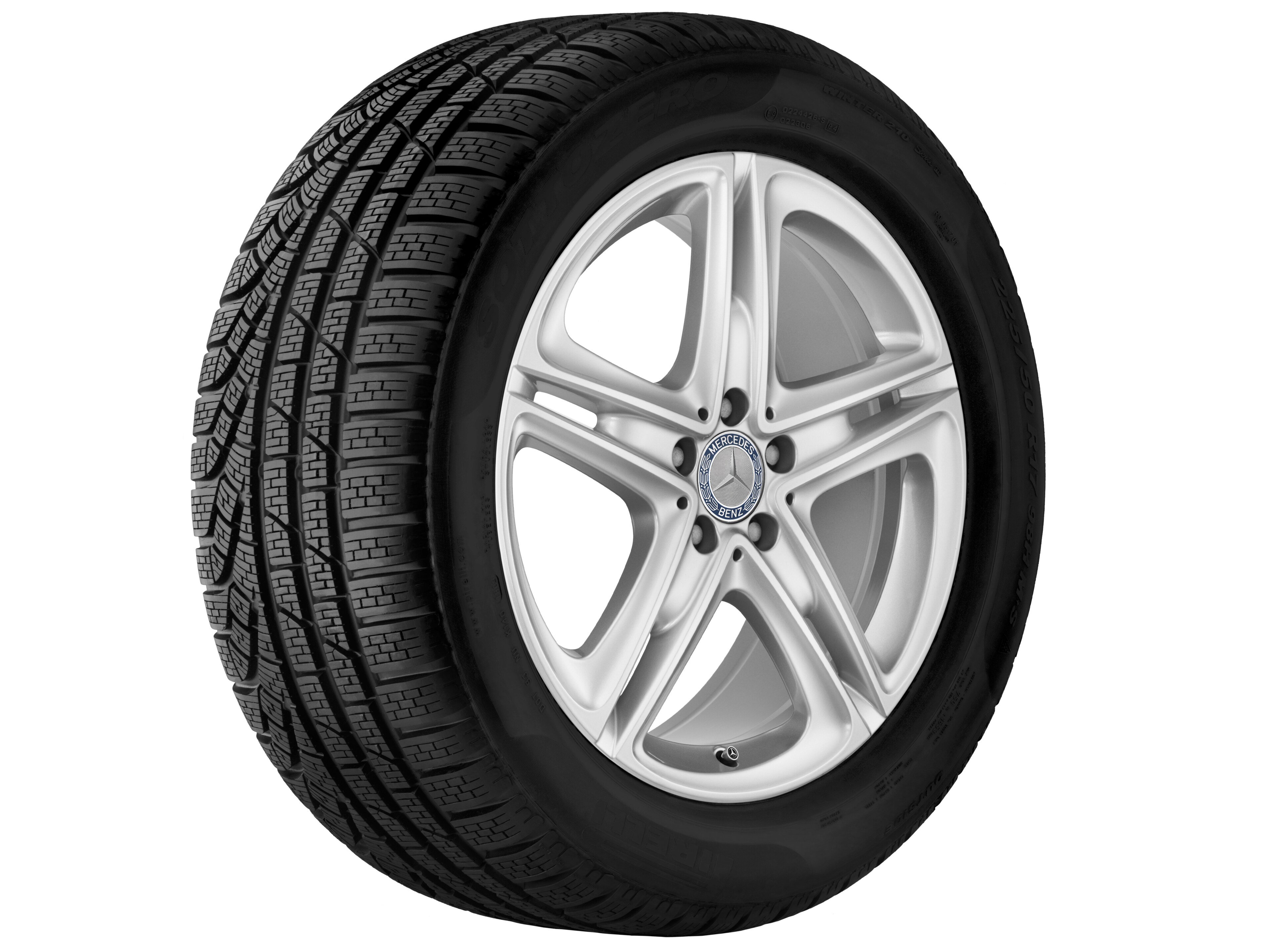 5-twin-spoke wheel, 48.3 cm (19-inch) - 8 J x 19 ET 43, vanadium silver, painted