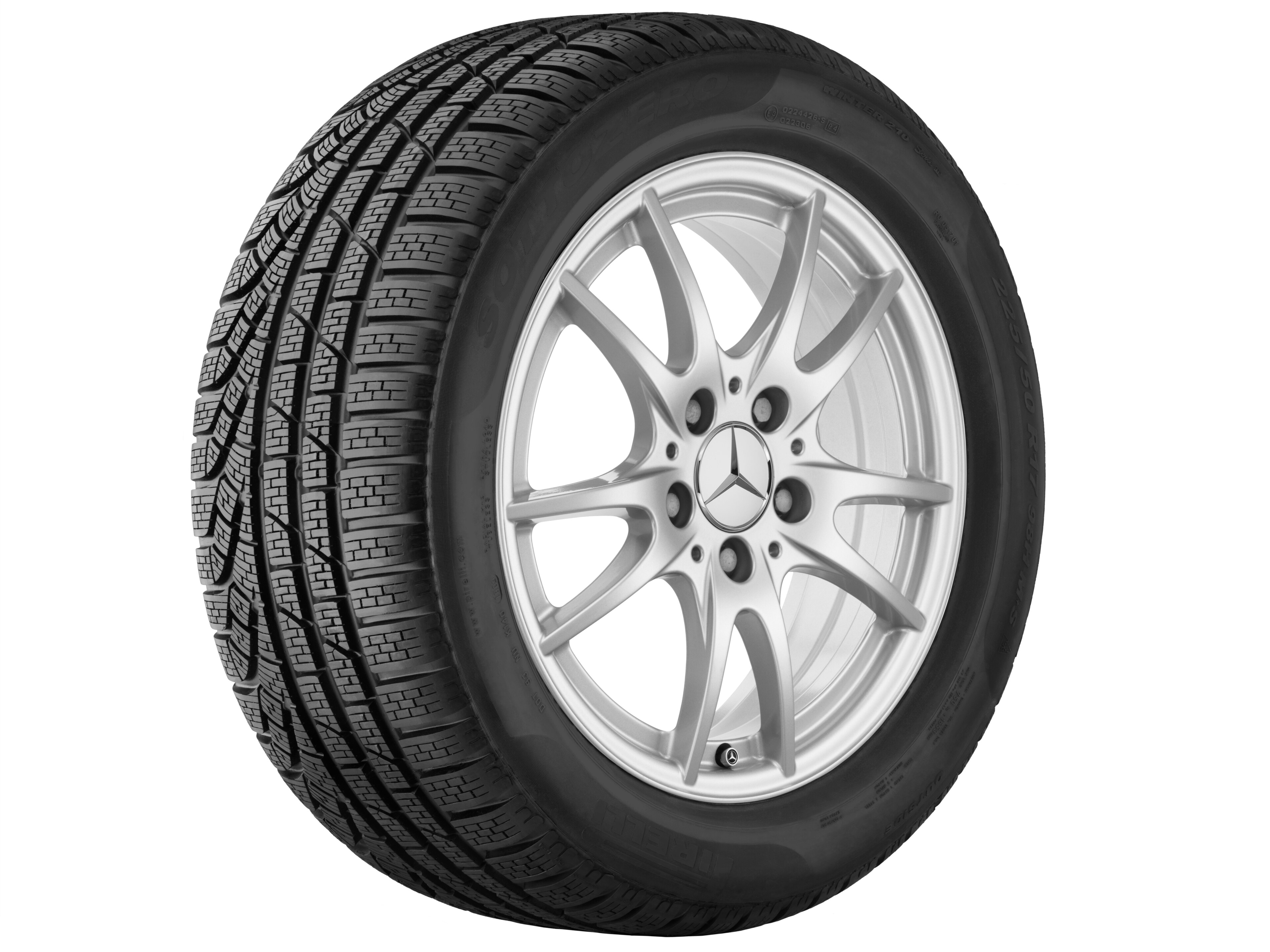 5-twin-spoke wheel, 40.6 cm (16-inch) - 6,5 J x 16 ET 49, champion silver, painted