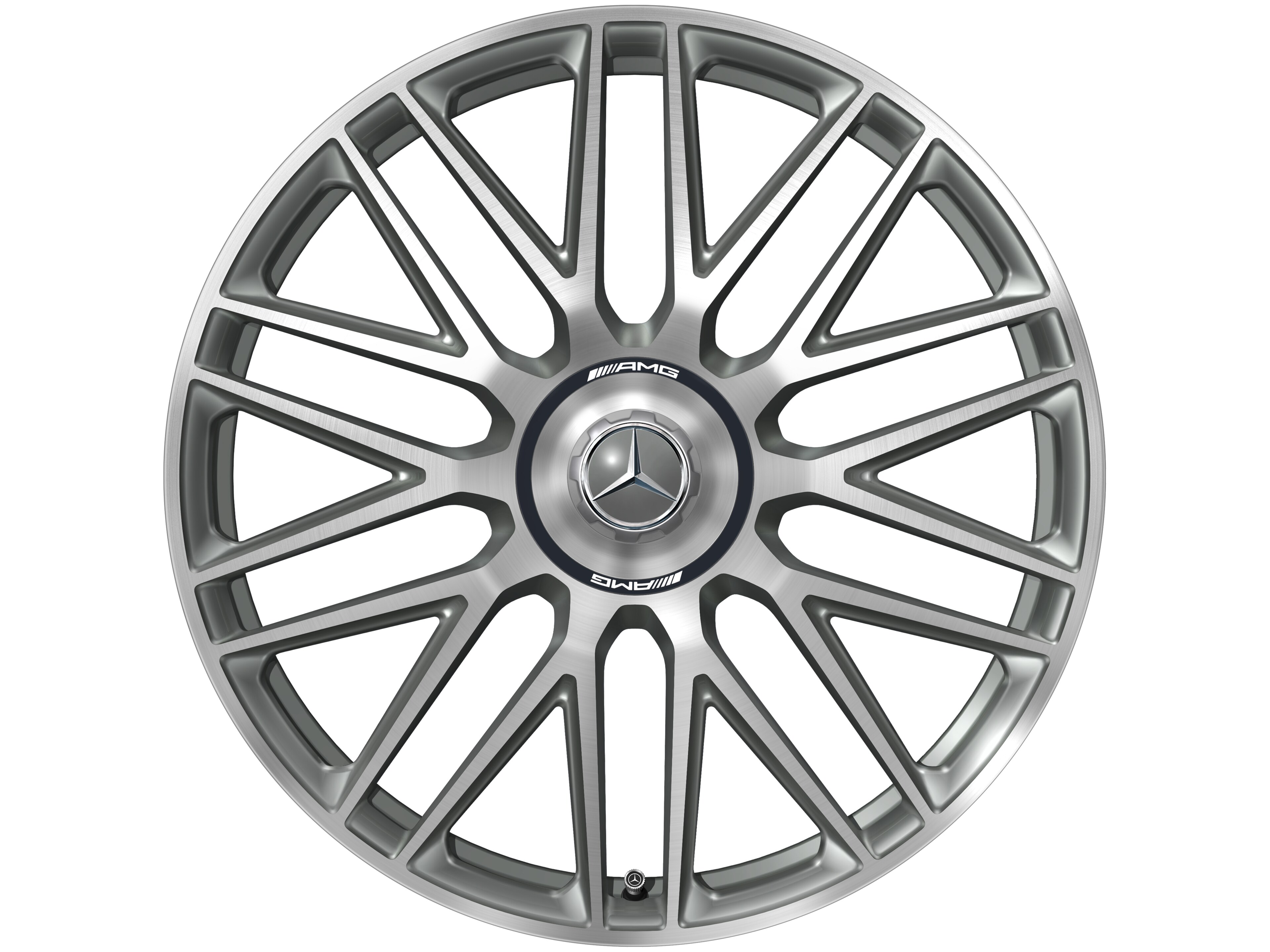 AMG 10-twin-spoke forged wheel, 53.3 cm (21-inch) - 11 J x 21 ET 60, titanium grey, high-sheen