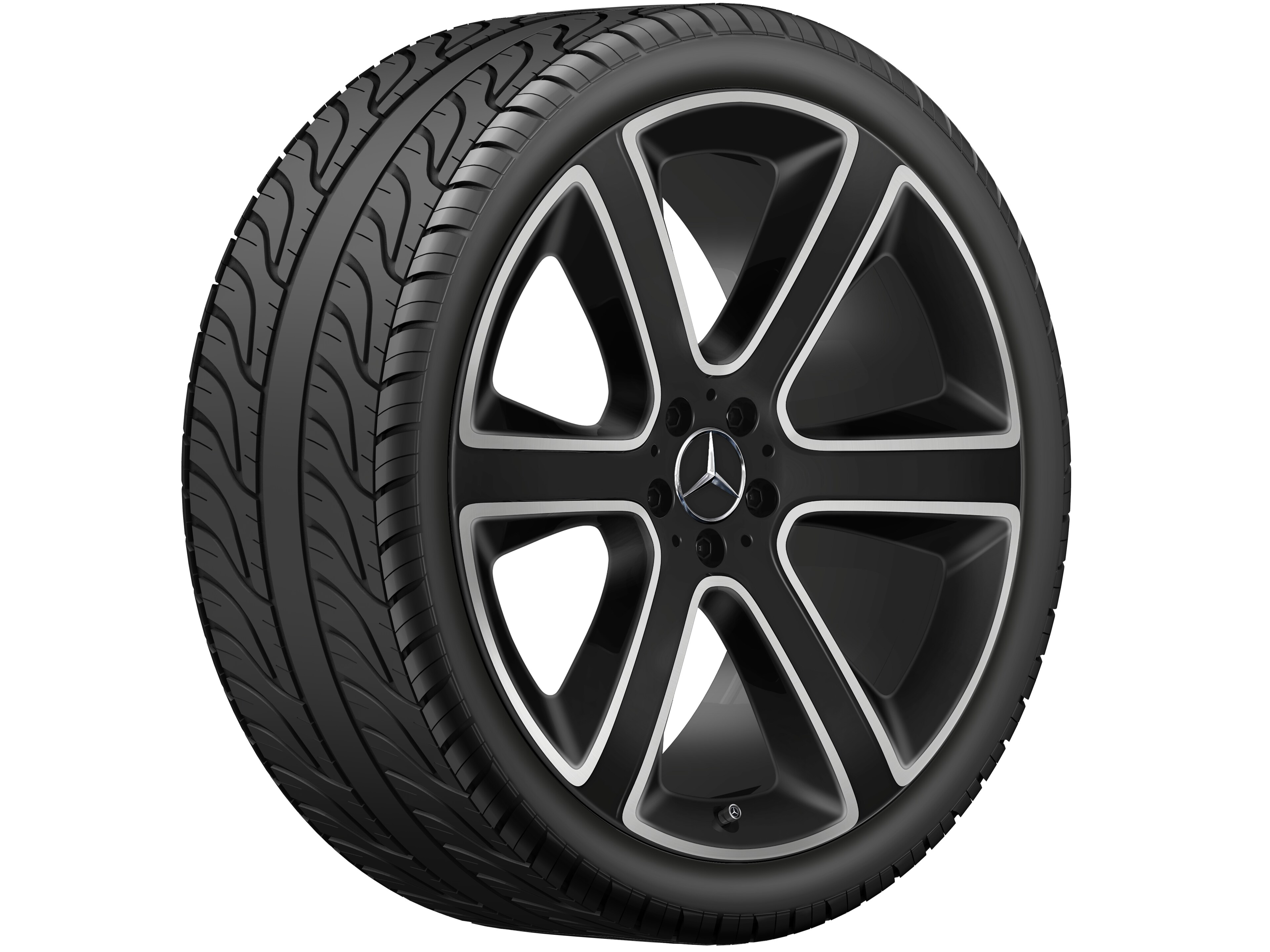6-spoke wheel, 55.9 cm (22-inch), High-sheen finish - 10 J x 22 ET 58, matt black, high-sheen