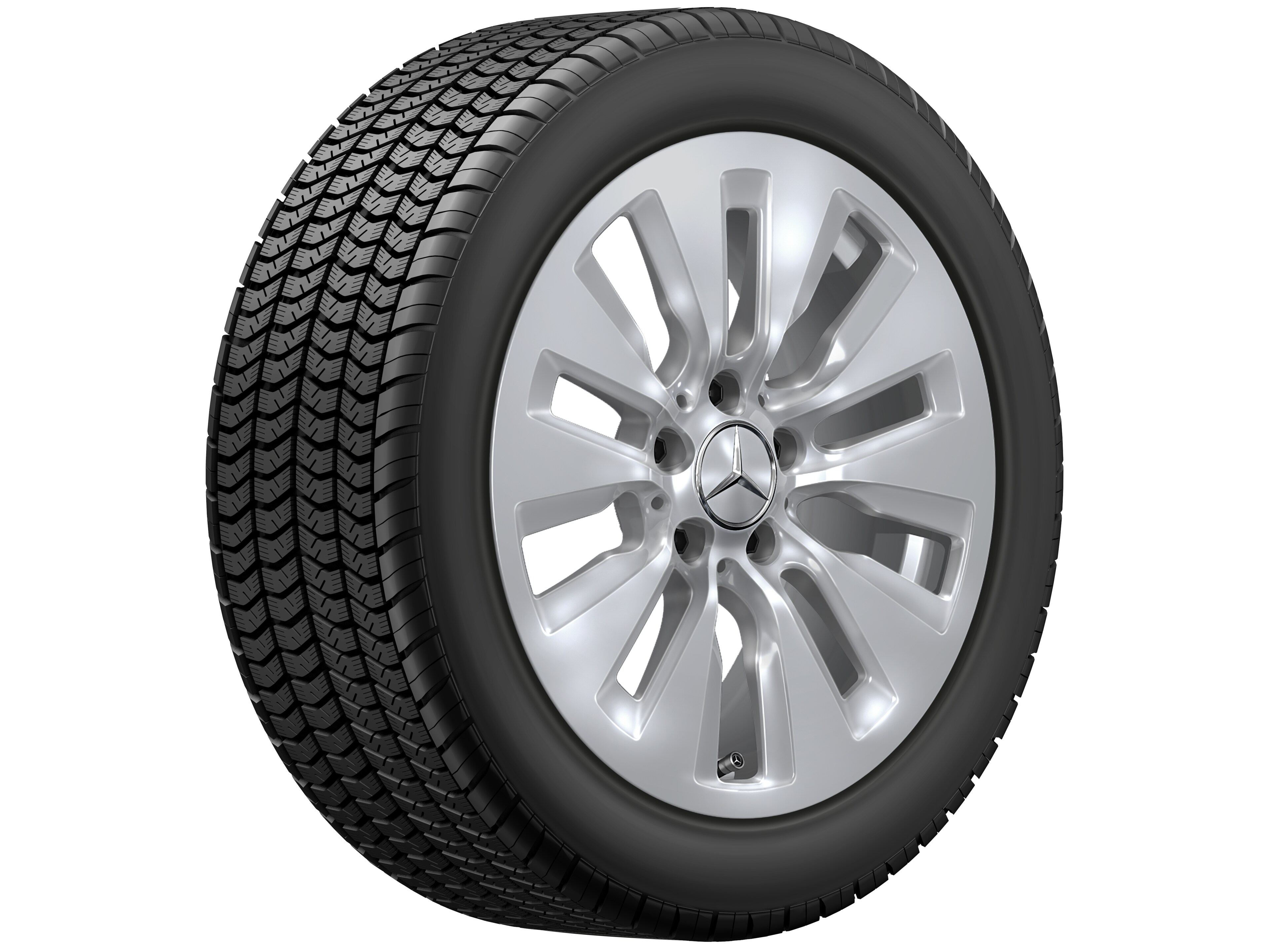 10-hole wheel, 43.2 cm (17-inch) - 7 J x 17 ET 44,5, vanadium silver, painted