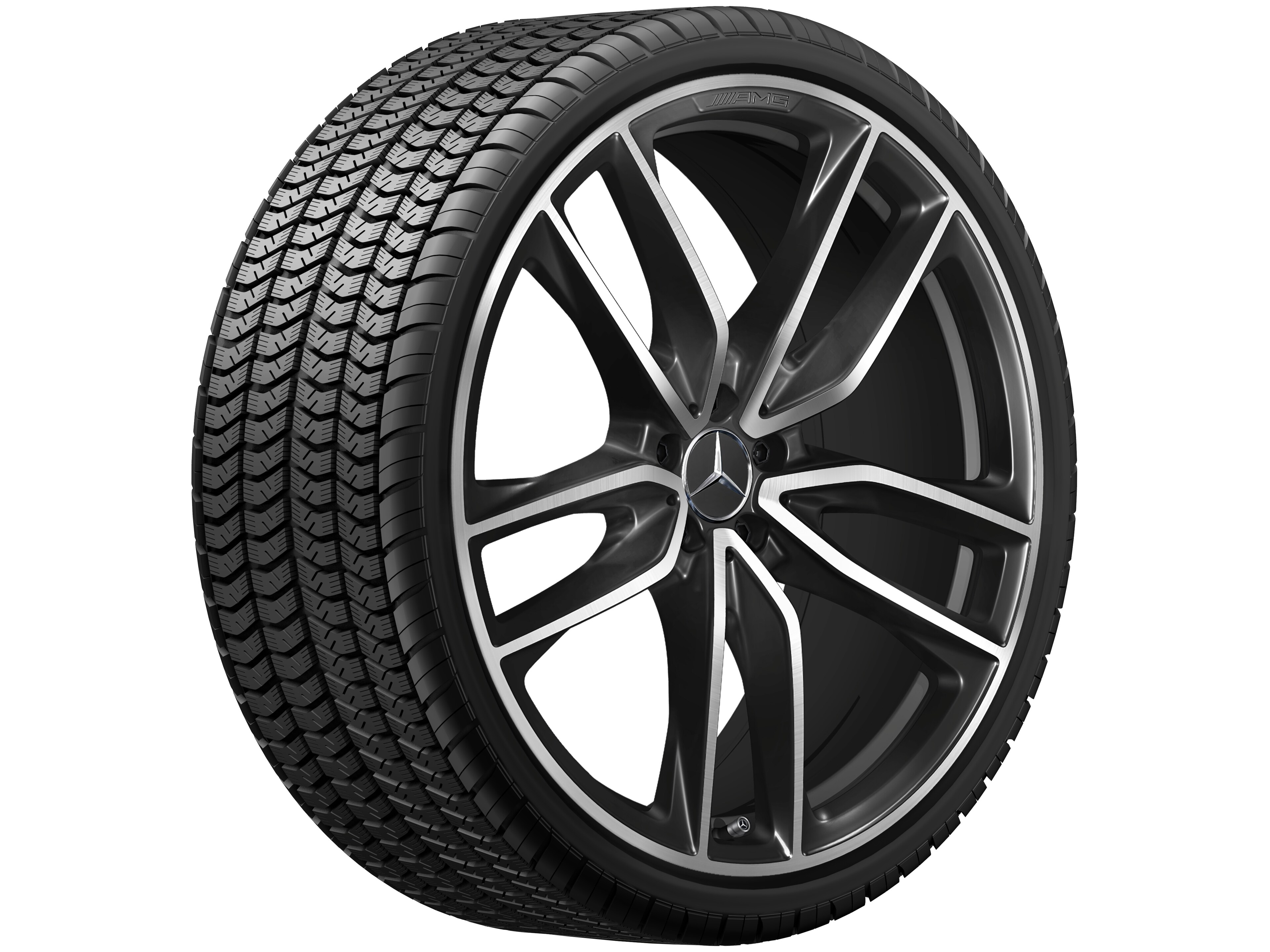 AMG 5-twin-spoke wheel, 58.4 cm (23-inch) - 9,5 J x 23 ET 45, black, high-sheen