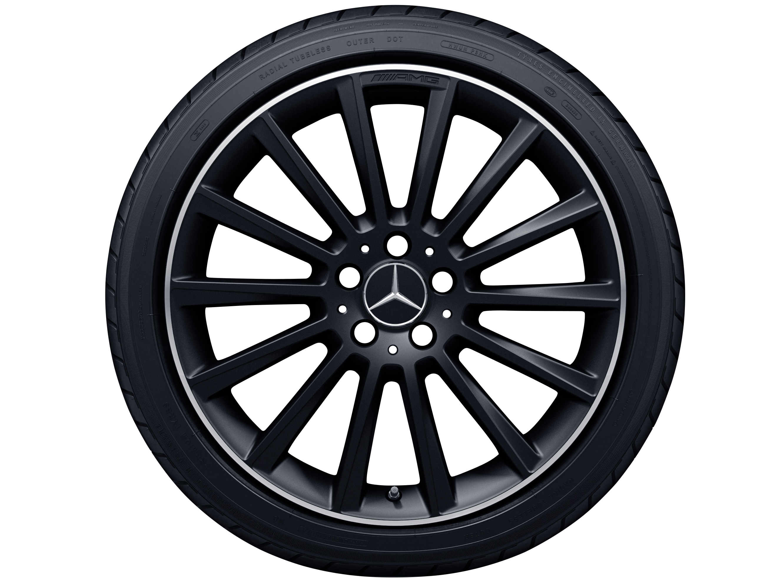 AMG multi-spoke wheel, 48.3 cm (19-inch), High-sheen rim flange - 8,5 J x 19 ET 52, matt black, high-sheen rim flange