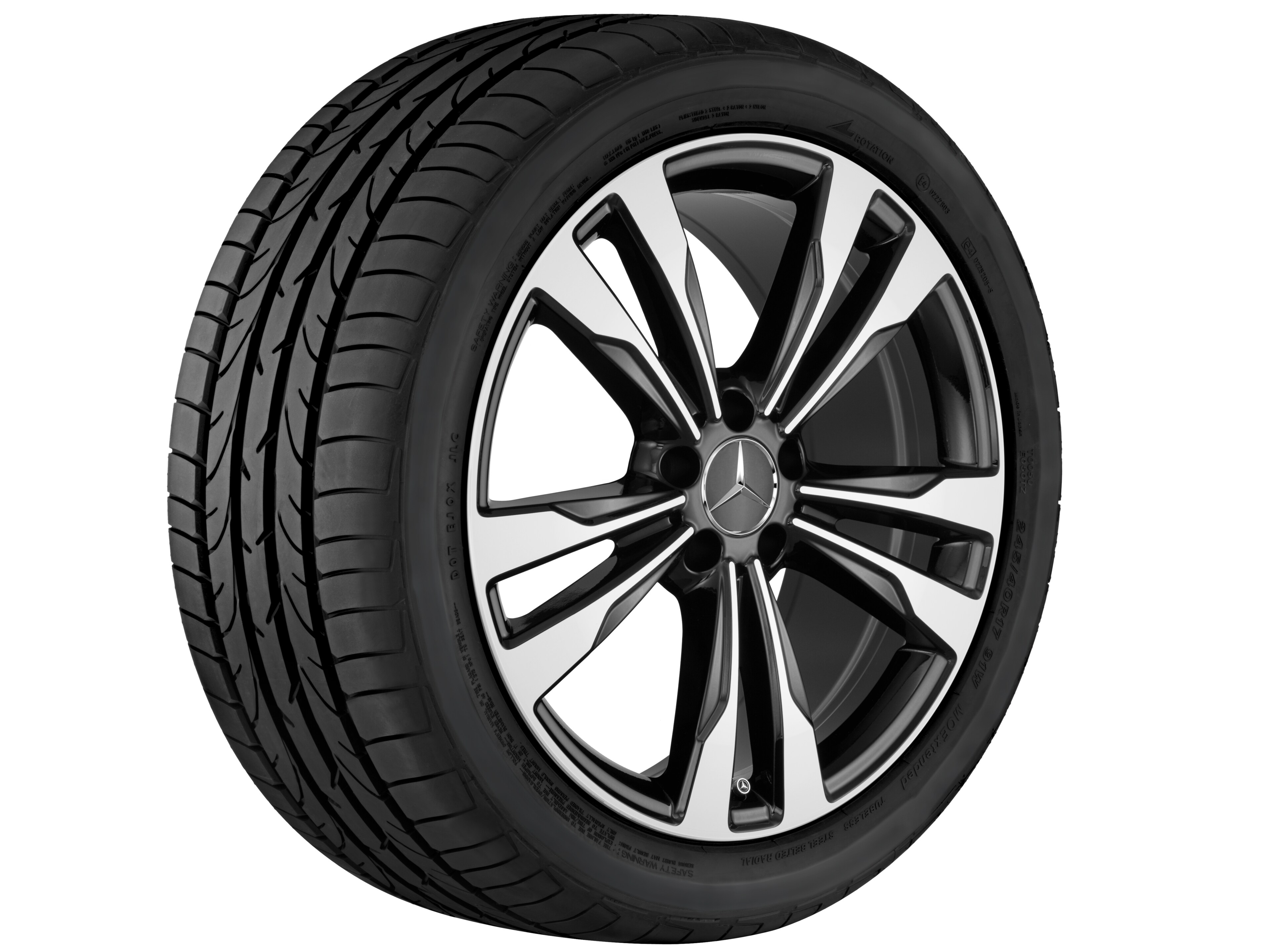 5-twin-spoke wheel, 48.3 cm (19-inch) - 8,5 J x 19 ET 34,5, black, high-sheen
