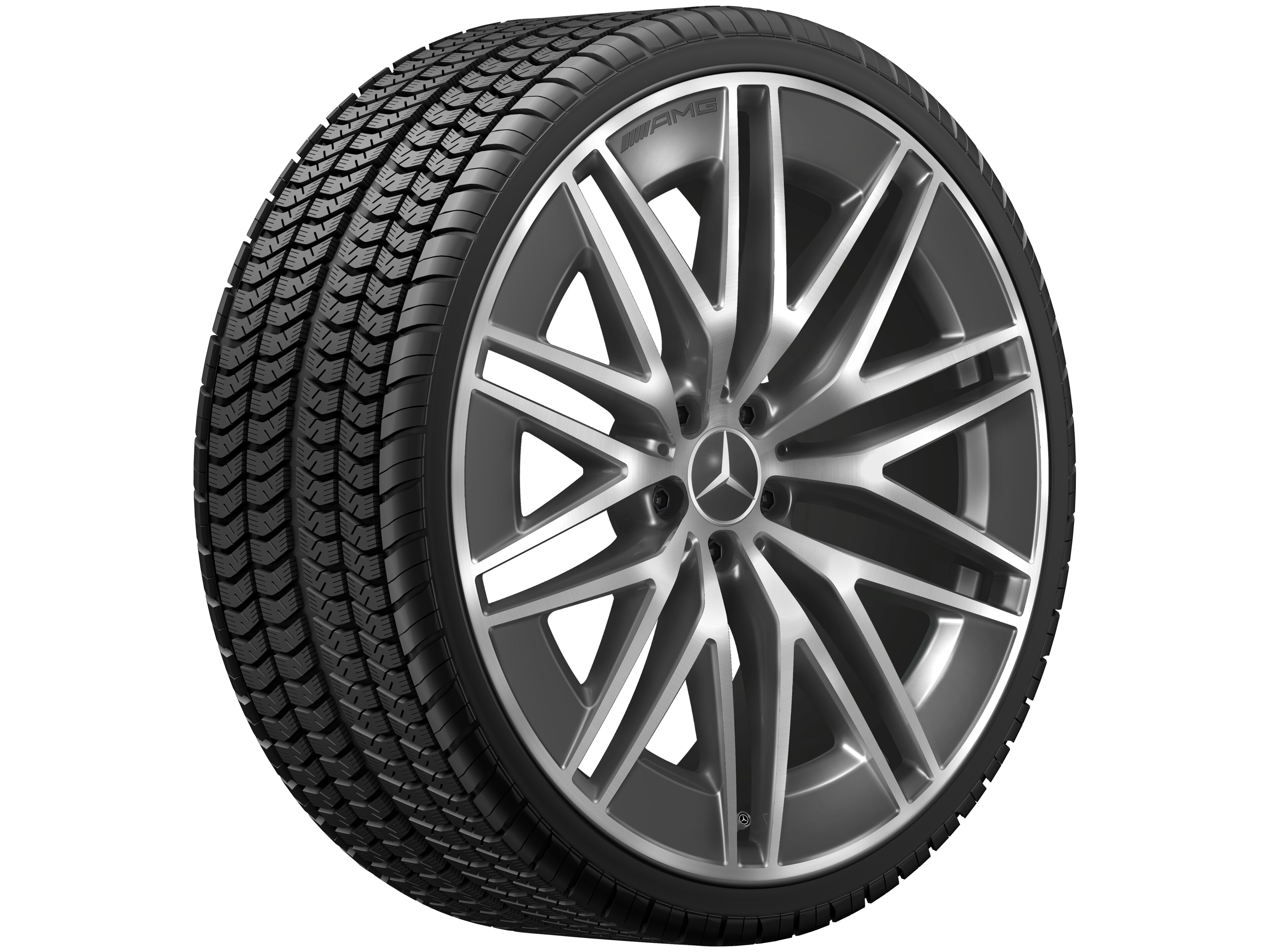 AMG multi-spoke wheel, 55.9 cm (22-inch) - 10 J x 22 ET 55, tantalite grey, high-sheen