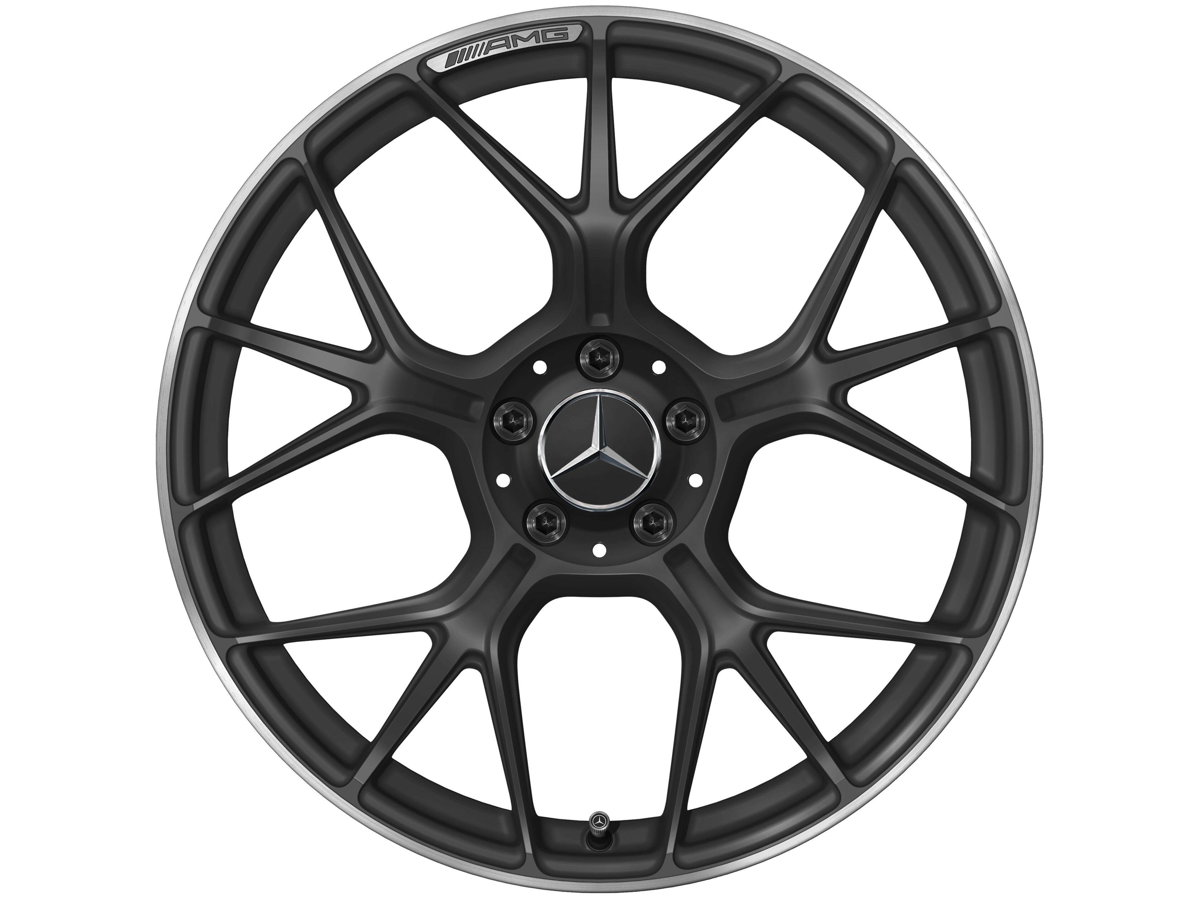 AMG forged wheel in cross-spoke design, 50.8 cm (20-inch), High-sheen rim flange - 11 J x 20 ET 24,1, matt black, high-sheen rim flange