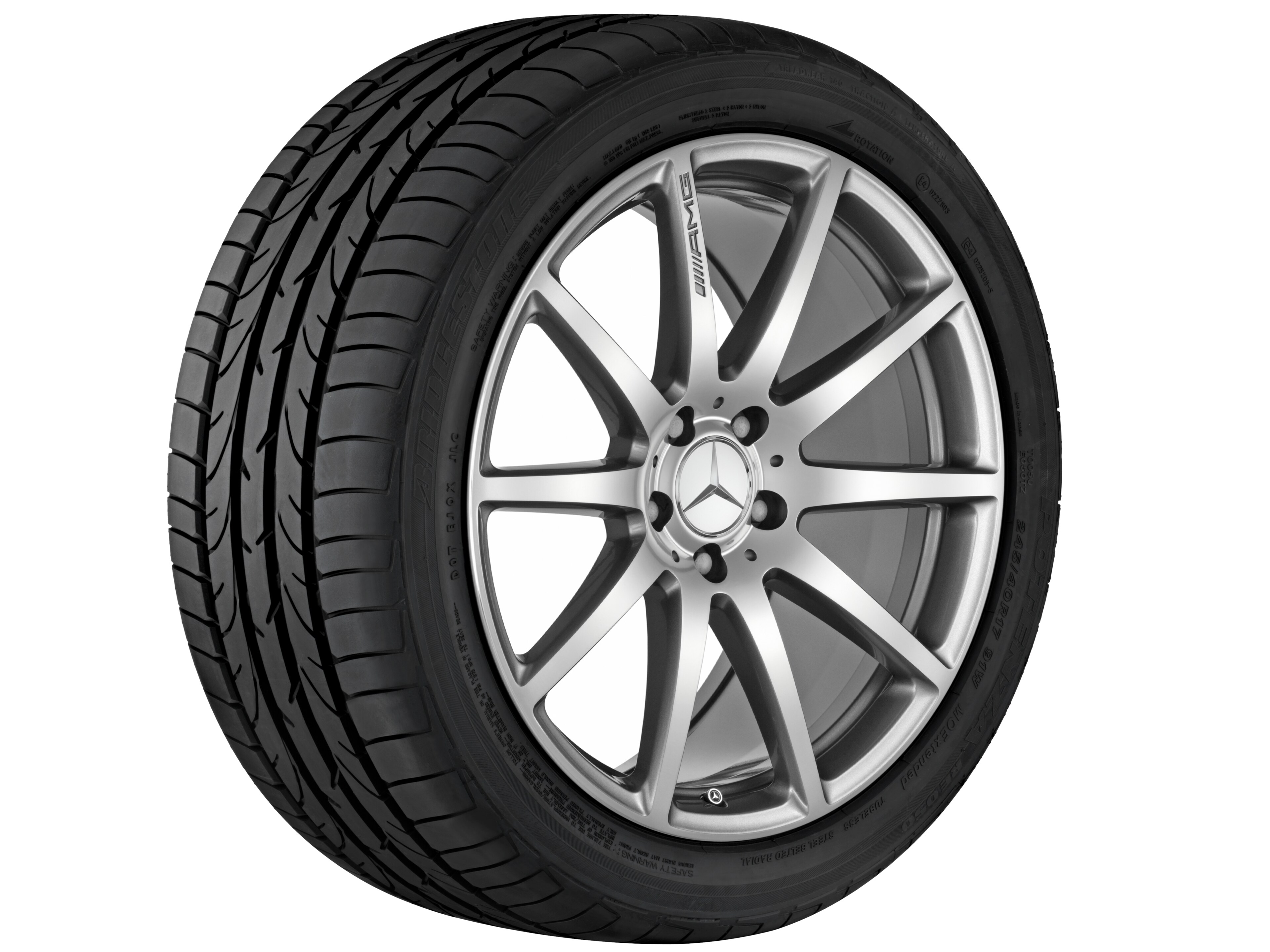 AMG 10-spoke design forged wheel, 48.3 cm (19-inch) - 9,5 J x 19 ET 39, titanium grey, high-sheen