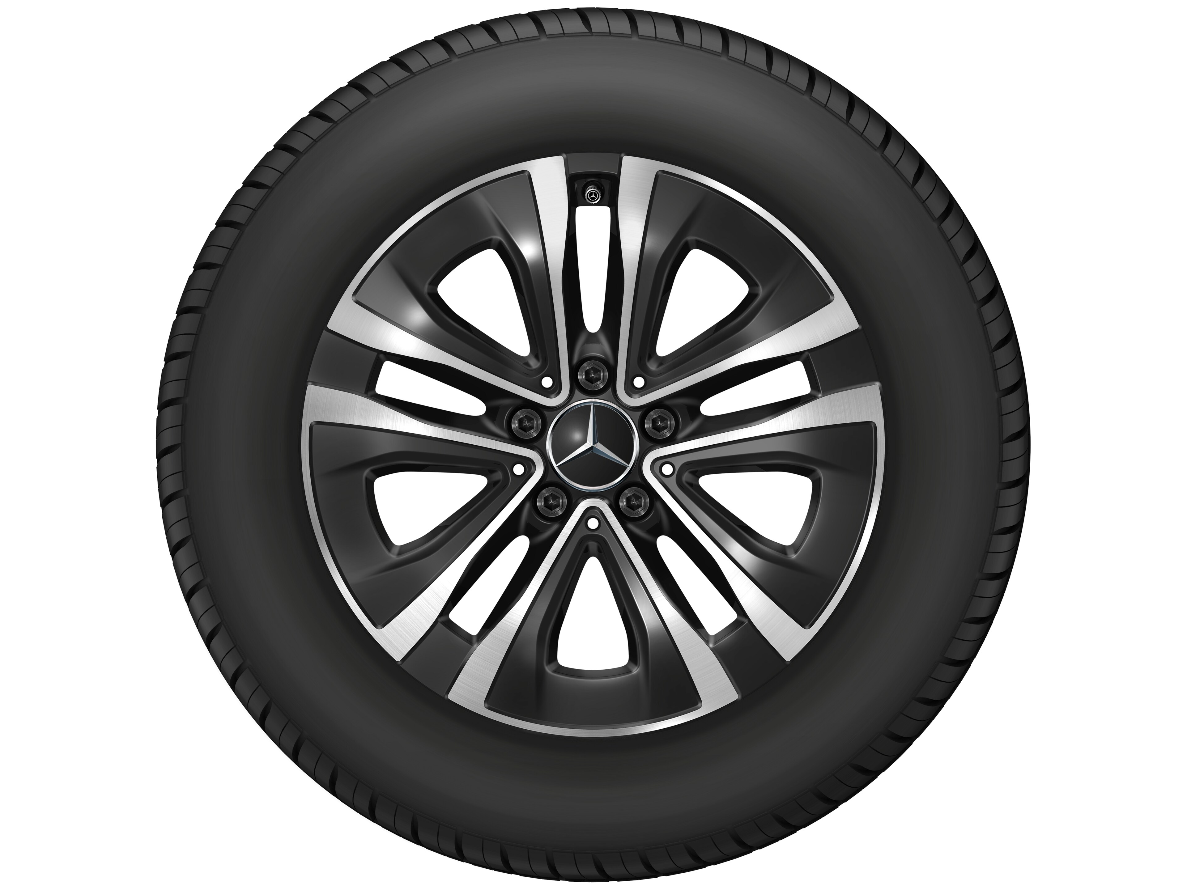5-spoke wheel, Aero, 43.2 cm (17-inch), with additional spokes - 6,5 J x 17 ET 44, black, high-sheen
