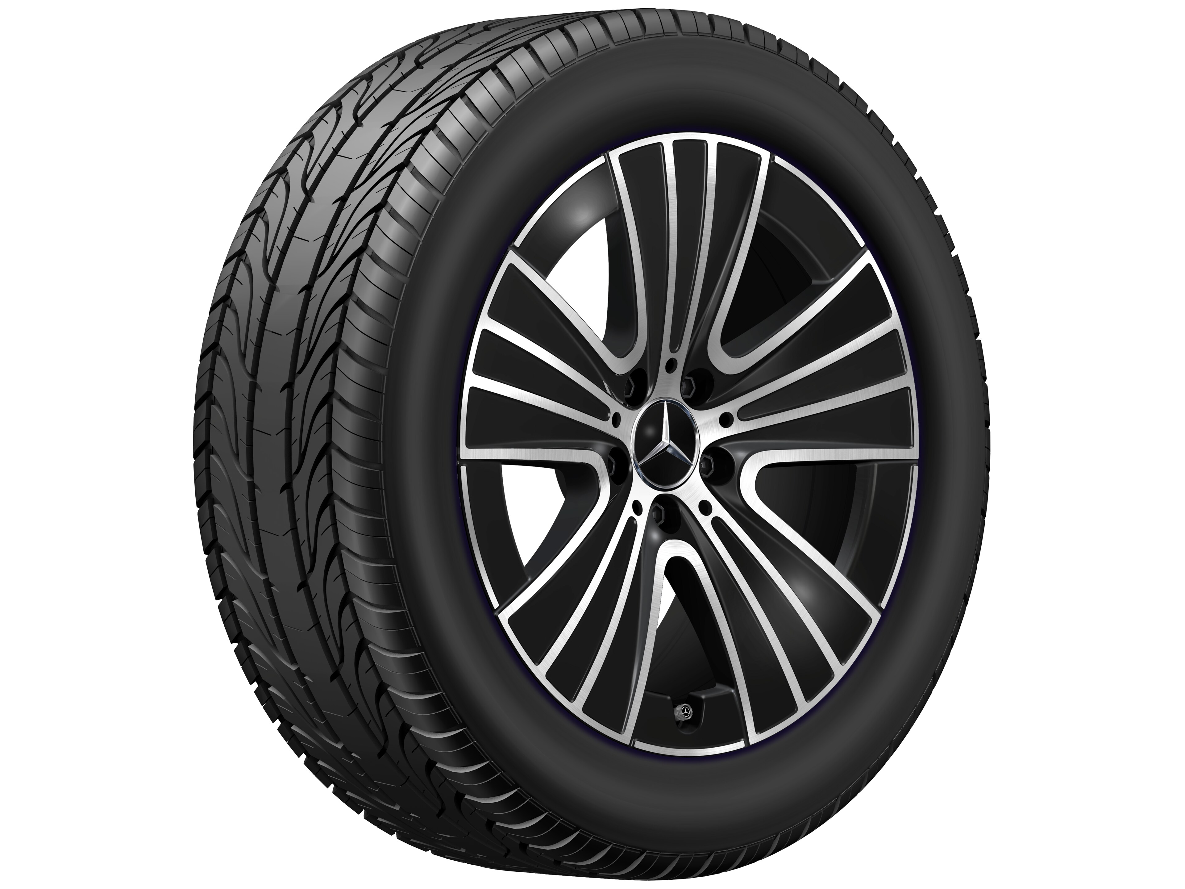 5-triple-spoke wheel, 45.7 cm (18-inch) - 8 J x 18 ET 32,5, black, high-sheen