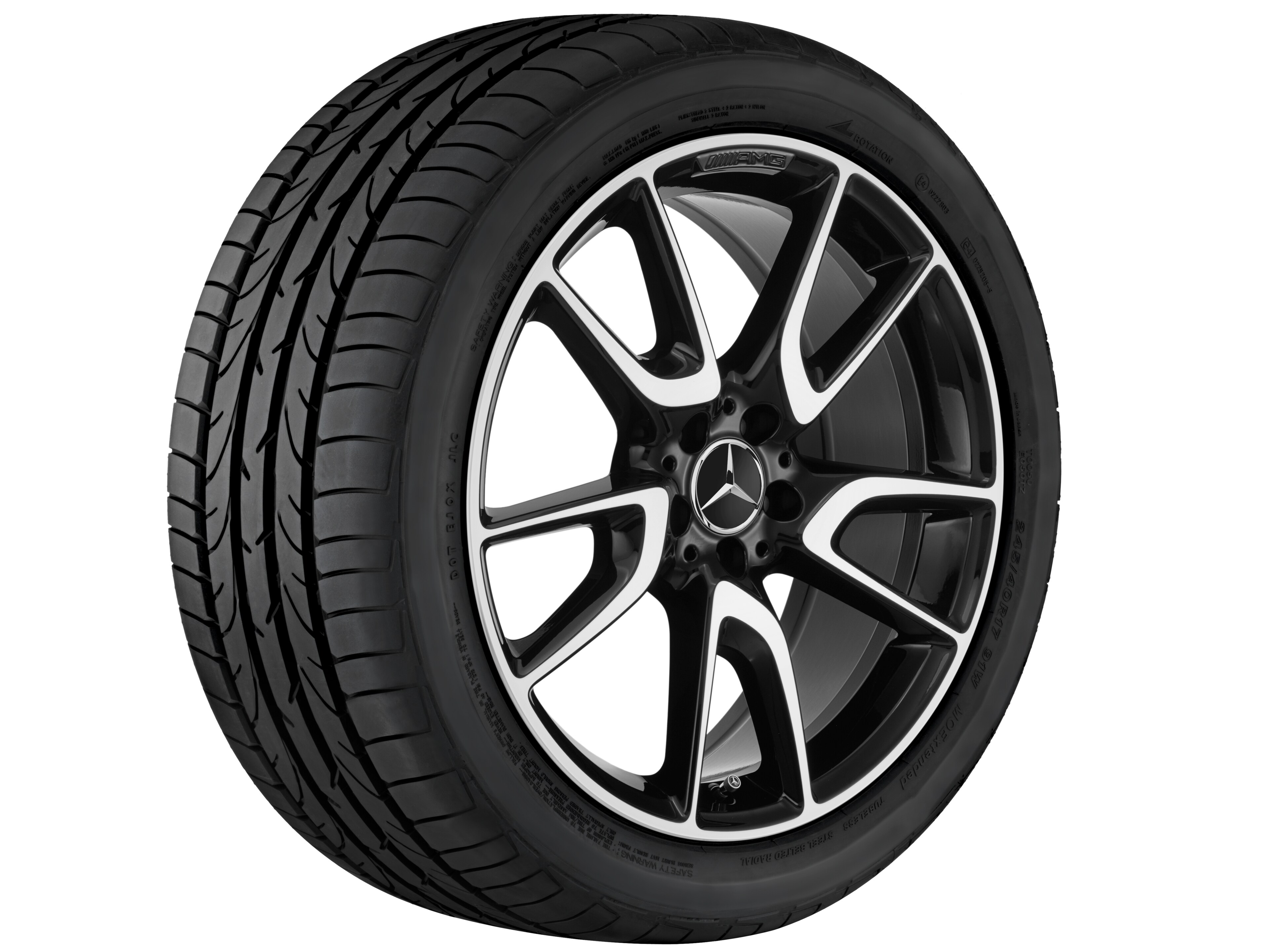 AMG 5-twin-spoke wheel, 53.3 cm (21-inch) - 8,5 J x 21 ET 40, black, high-sheen
