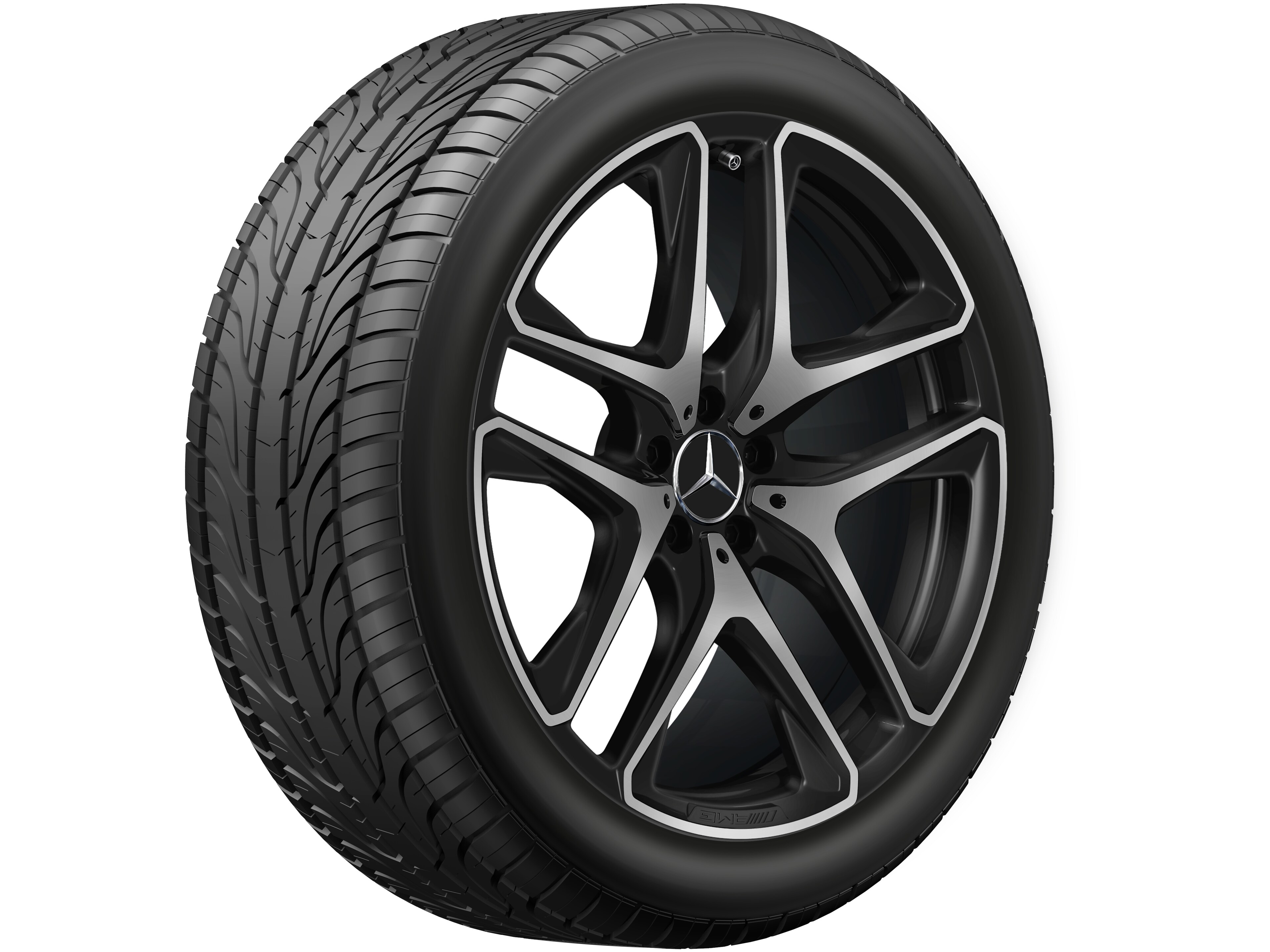AMG 5-twin-spoke wheel, 53.3 cm (21-inch) - 10 J x 21 ET 51, matt black, high-sheen
