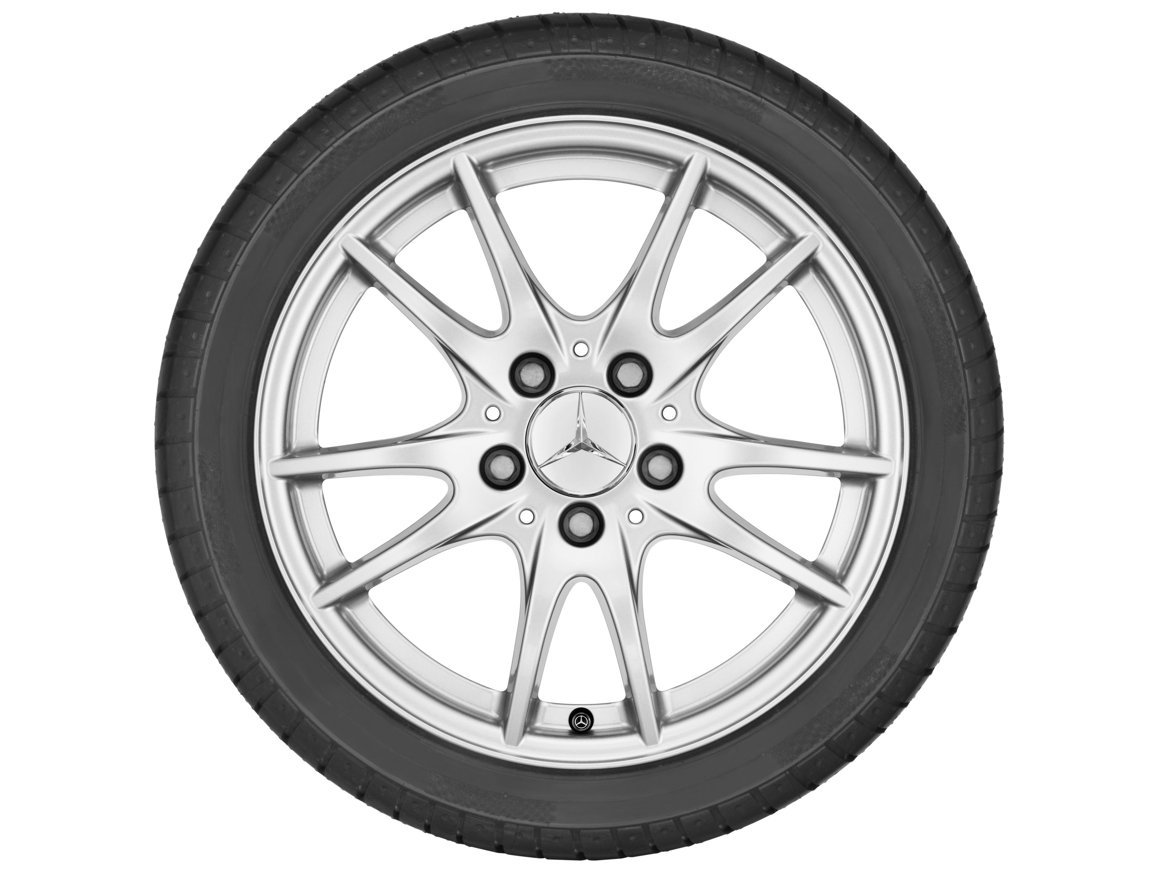 5-twin-spoke wheel, 40.6 cm (16-inch) - 6,5 J x 16 ET 49, champion silver, painted