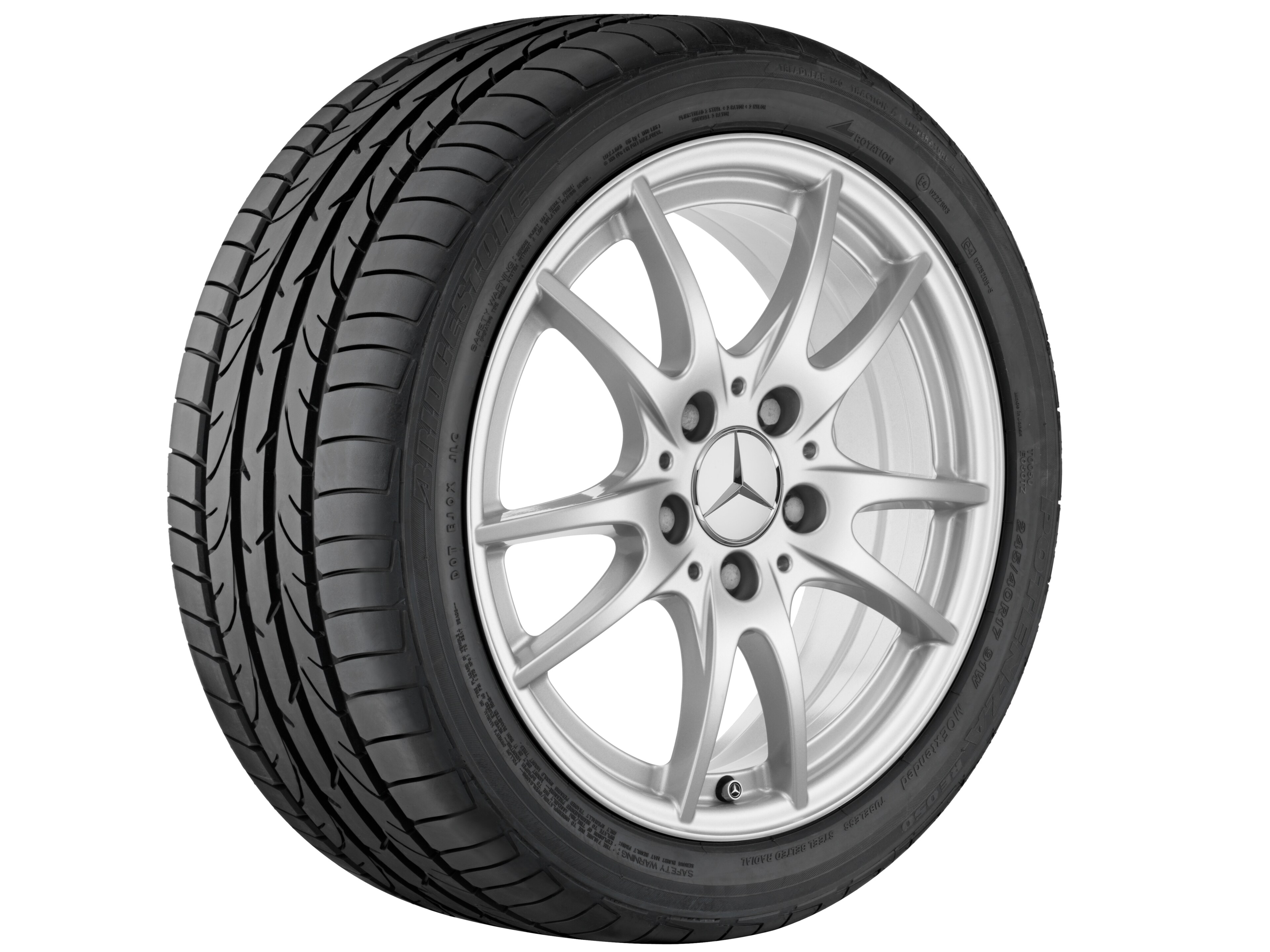 5-twin-spoke wheel, 40.6 cm (16-inch) - 6,5 J x 16 ET 49, champion silver, painted