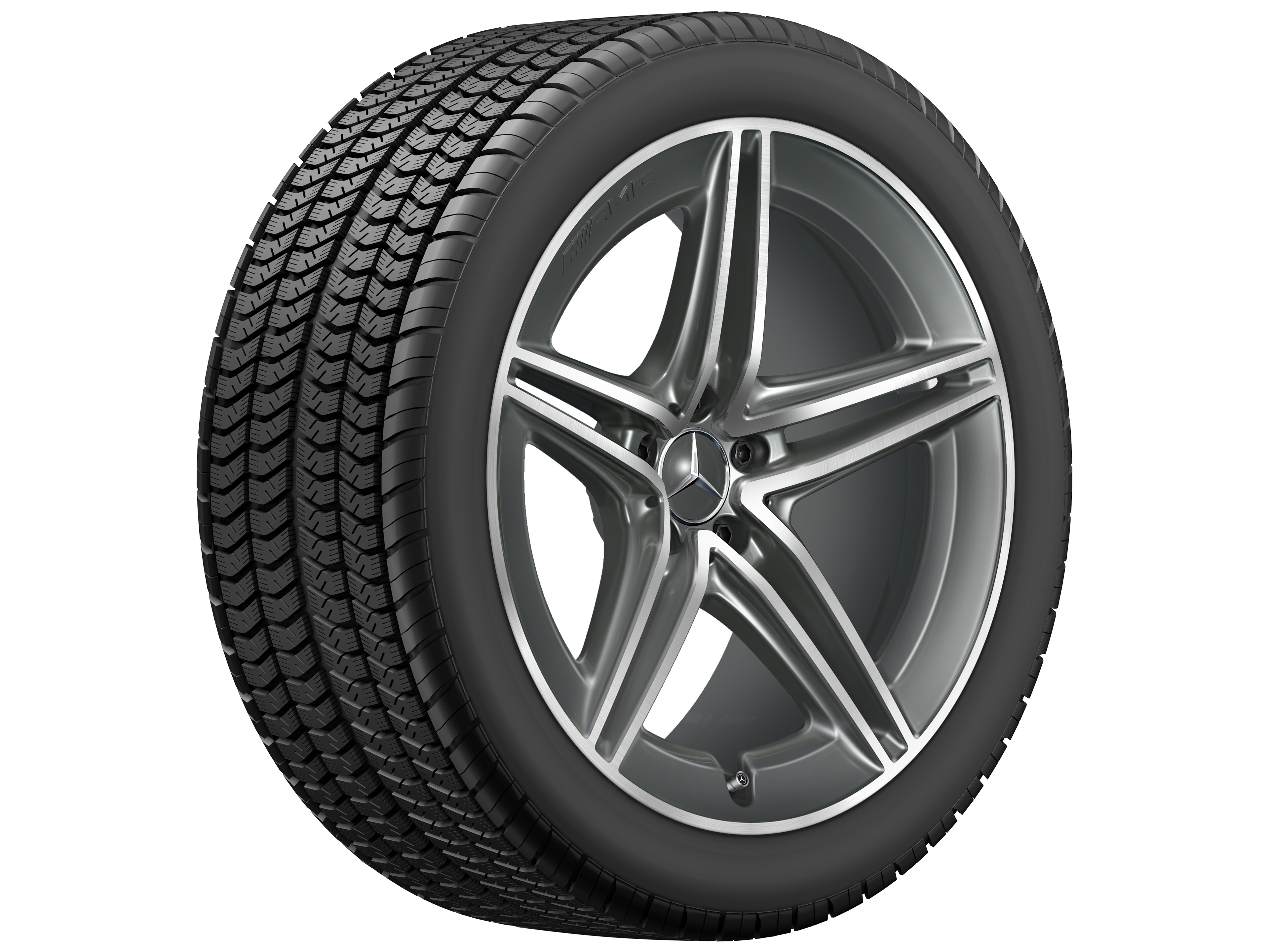 AMG 5-twin-spoke wheel, 50.8 cm (20-inch) - 9,5 J x 20 ET 25,1, tantalite grey, high-sheen