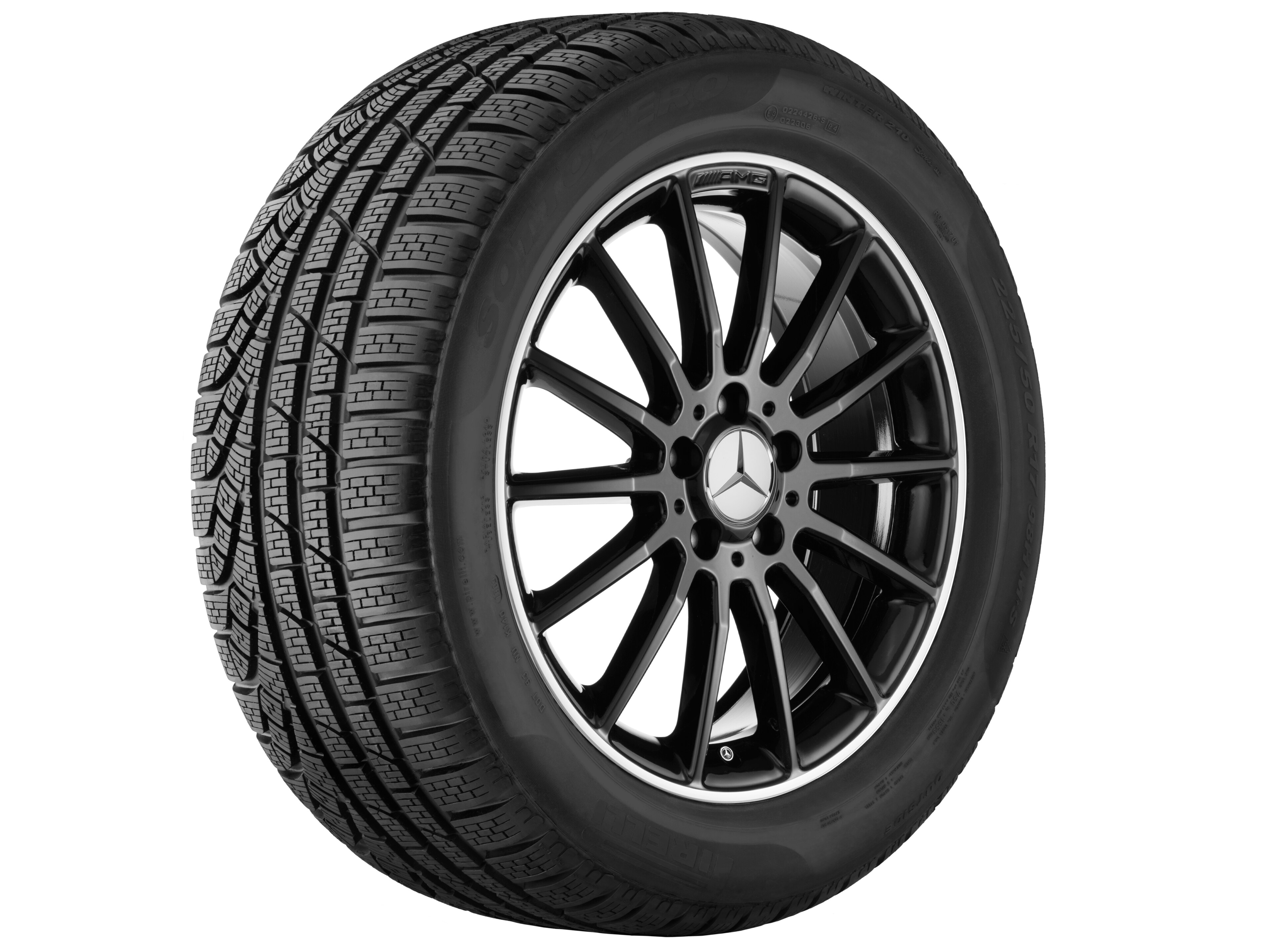 AMG multi-spoke wheel, 45.7 cm (18-inch) - 7,5 J x 18 ET 52, black, high-sheen