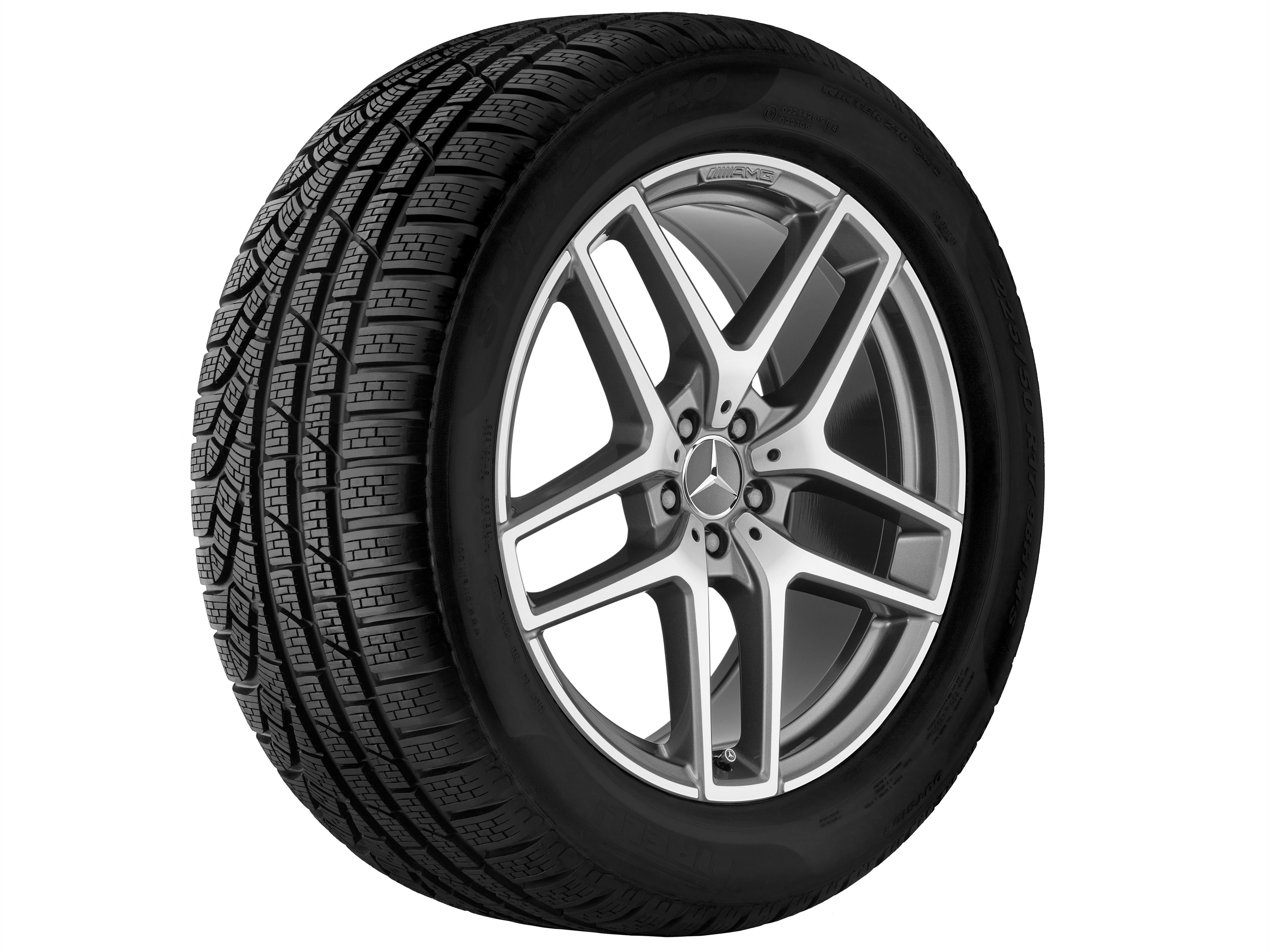 AMG 5-twin-spoke wheel, 48.3 cm (19-inch) - 9 J x 19 ET 20, titanium grey, high-sheen