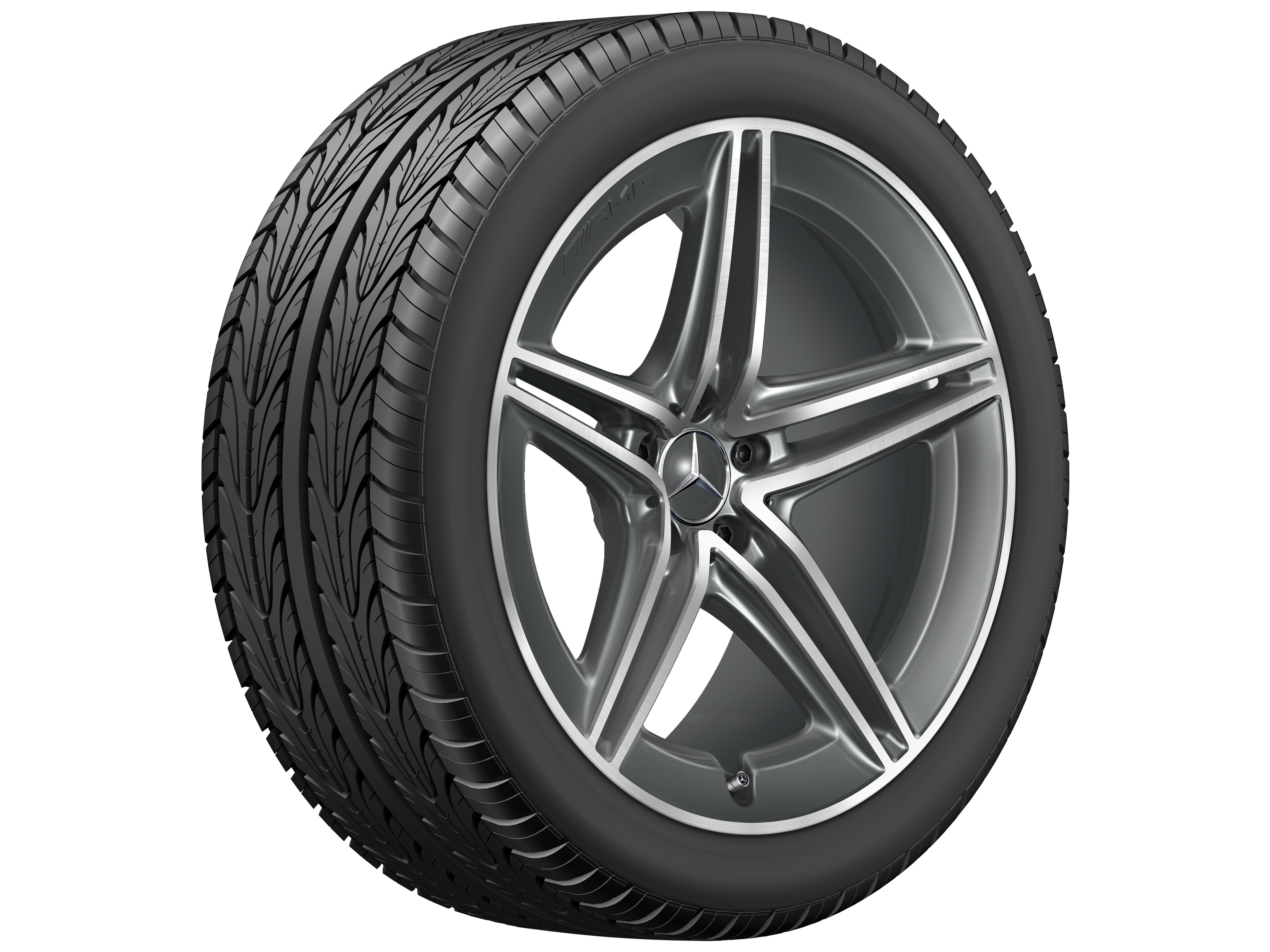 AMG 5-twin-spoke wheel, 50.8 cm (20-inch) - 9,5 J x 20 ET 25,1, tantalite grey, high-sheen