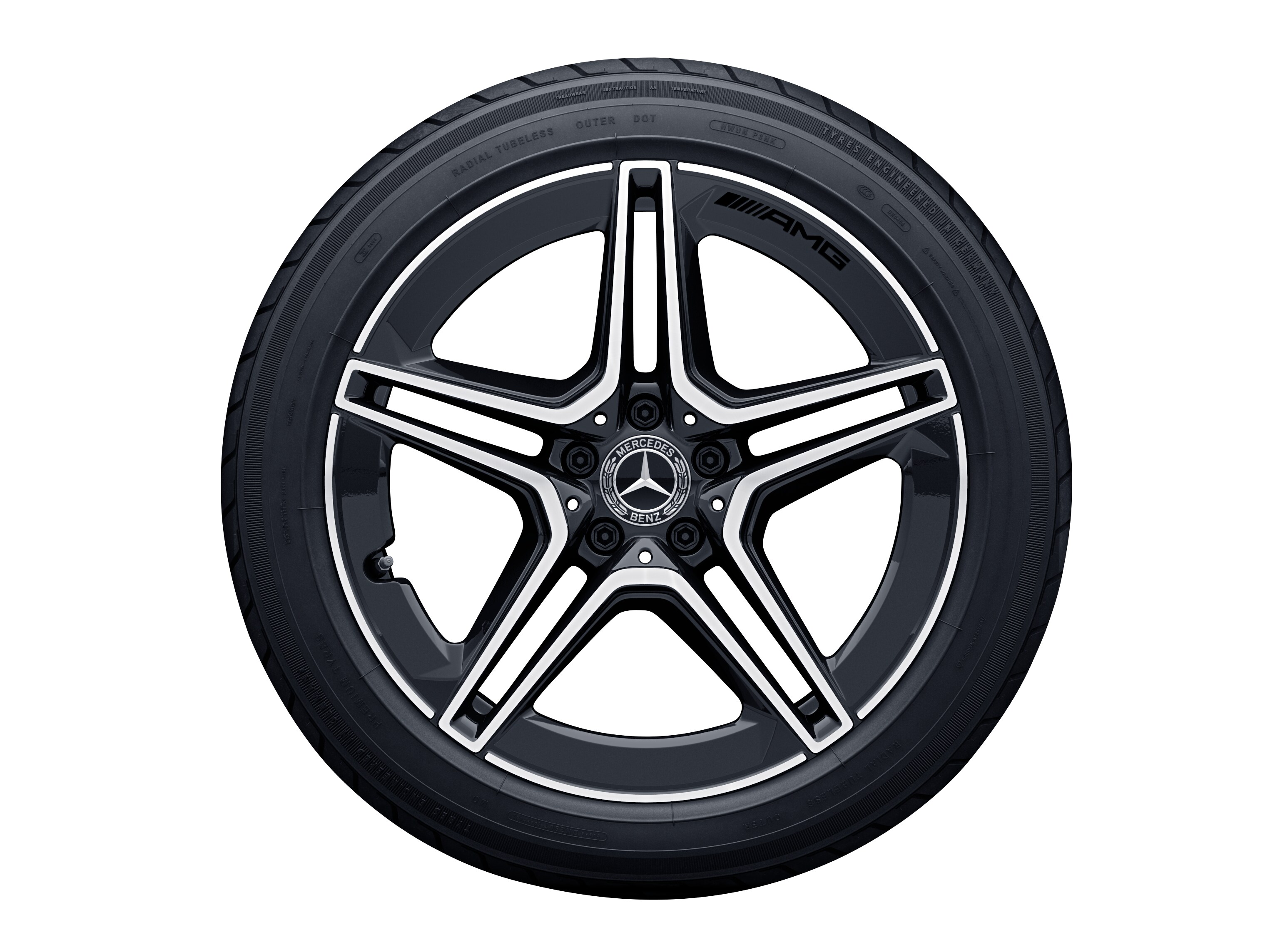 AMG 5-twin-spoke wheel, 48.3 cm (19-inch) - 8 J x 19 ET 10, black, high-sheen