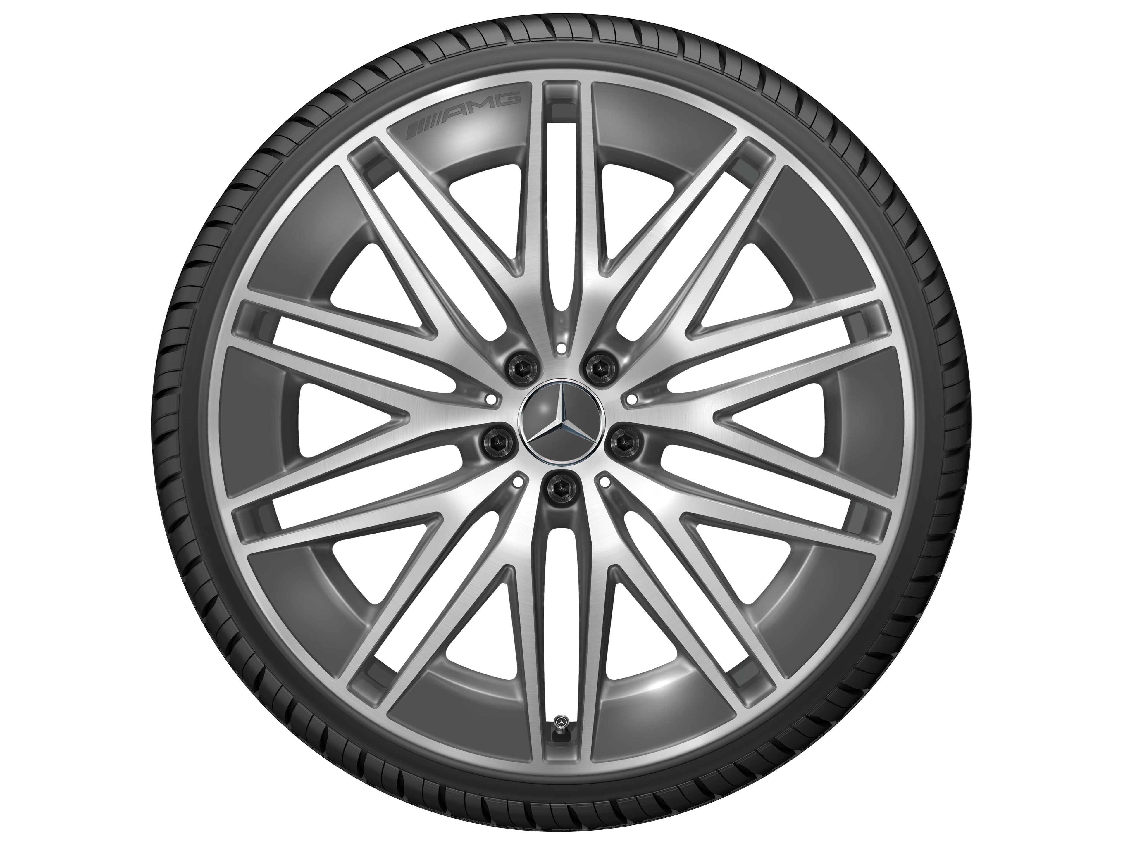 AMG multi-spoke wheel, 55.9 cm (22-inch) - 10 J x 22 ET 55, tantalite grey, high-sheen