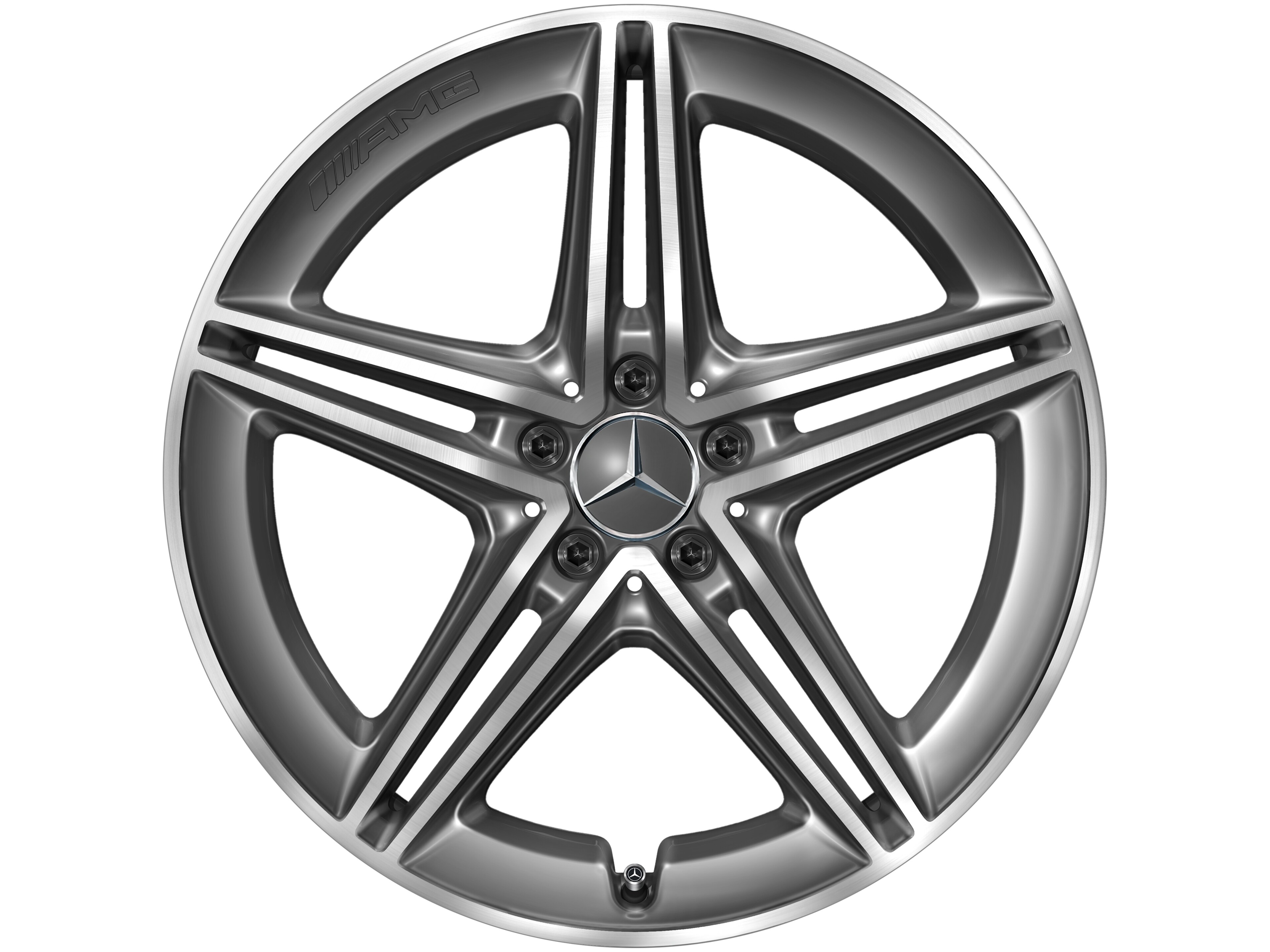 AMG 5-twin-spoke wheel, 50.8 cm (20-inch) - 9,5 J x 20 ET 25,1, tantalite grey, high-sheen