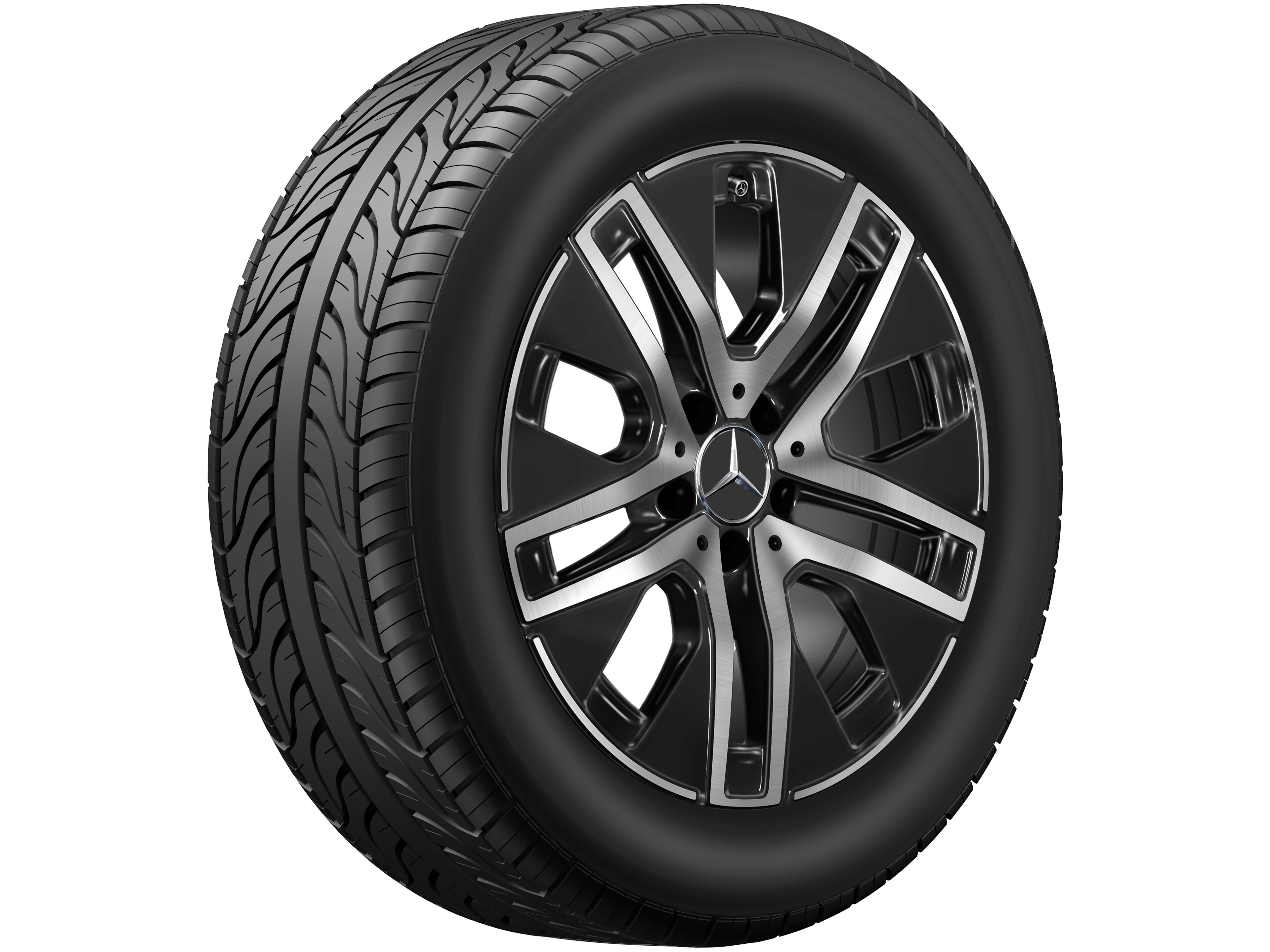 5-twin-spoke wheel, Aero, 45.7 cm (18-inch) - 7,5 J x 18 ET 53, black, high-sheen