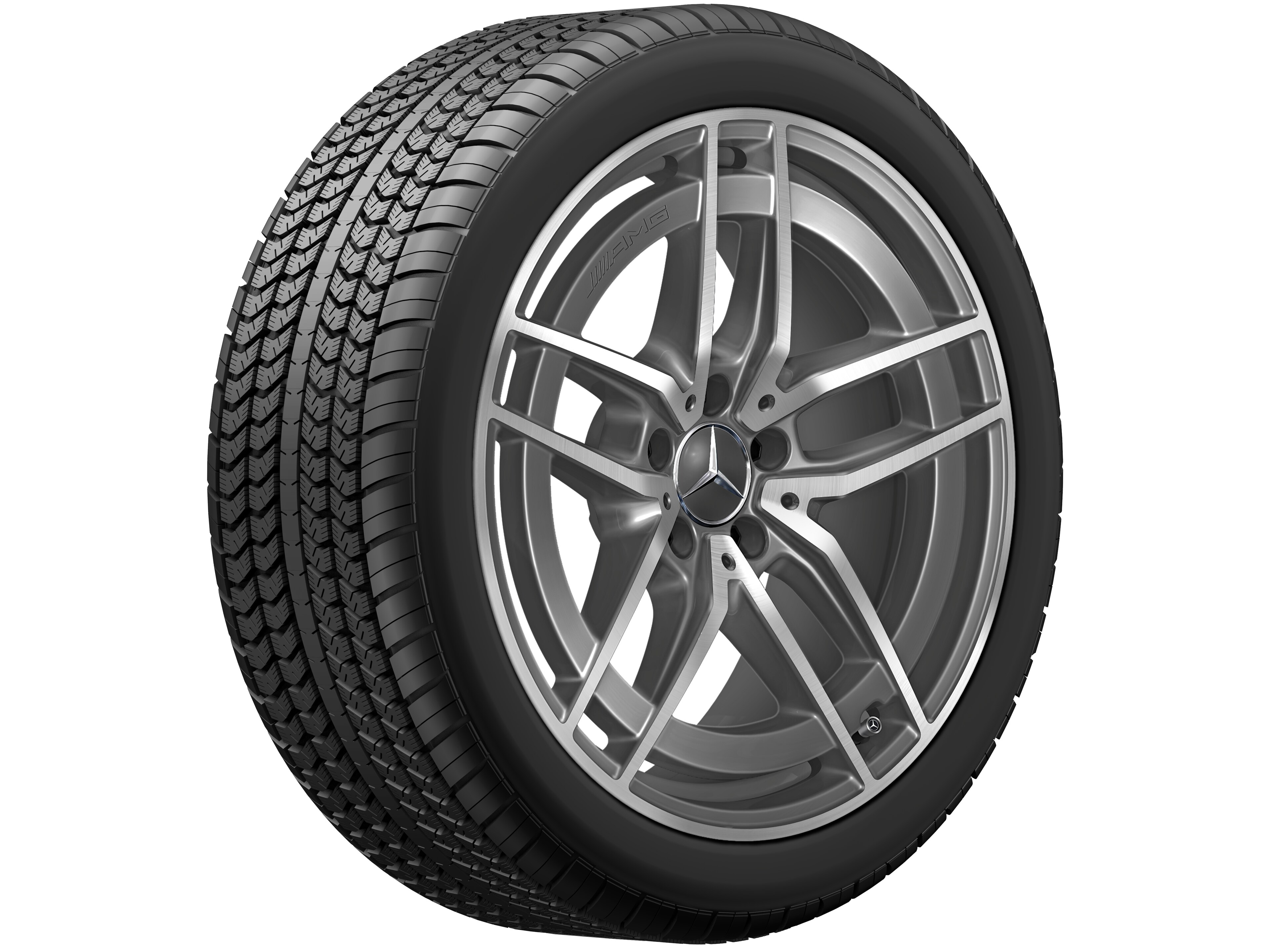 AMG 5-twin-spoke wheel, 48.3 cm (19-inch) - 8 J x 19 ET 20, tantalite grey, high-sheen