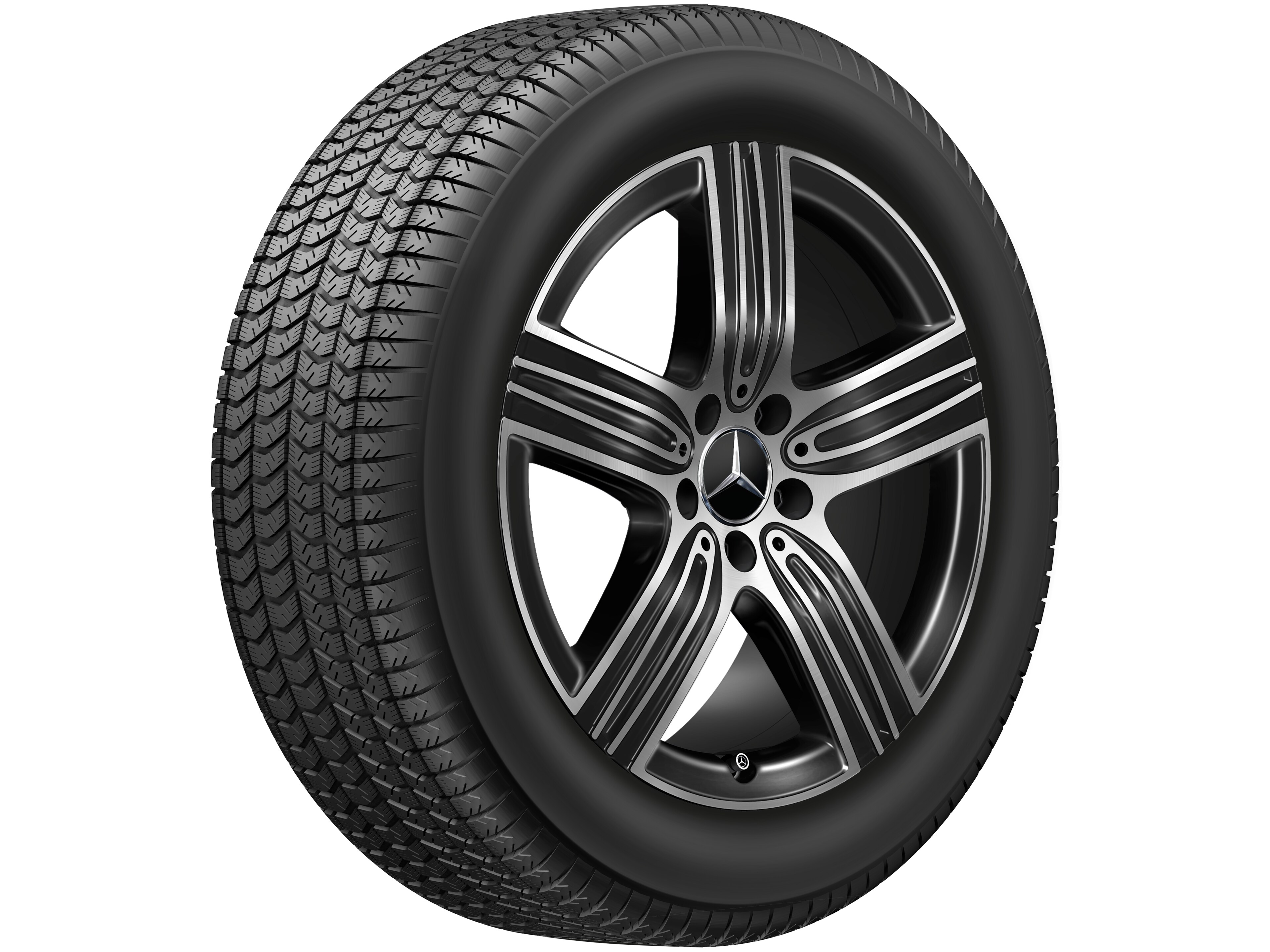 5-spoke wheel, 45.7 cm (18-inch), High-sheen finish, Aerodynamically optimiced - 7,5 J x 18 ET 53, black, high-sheen