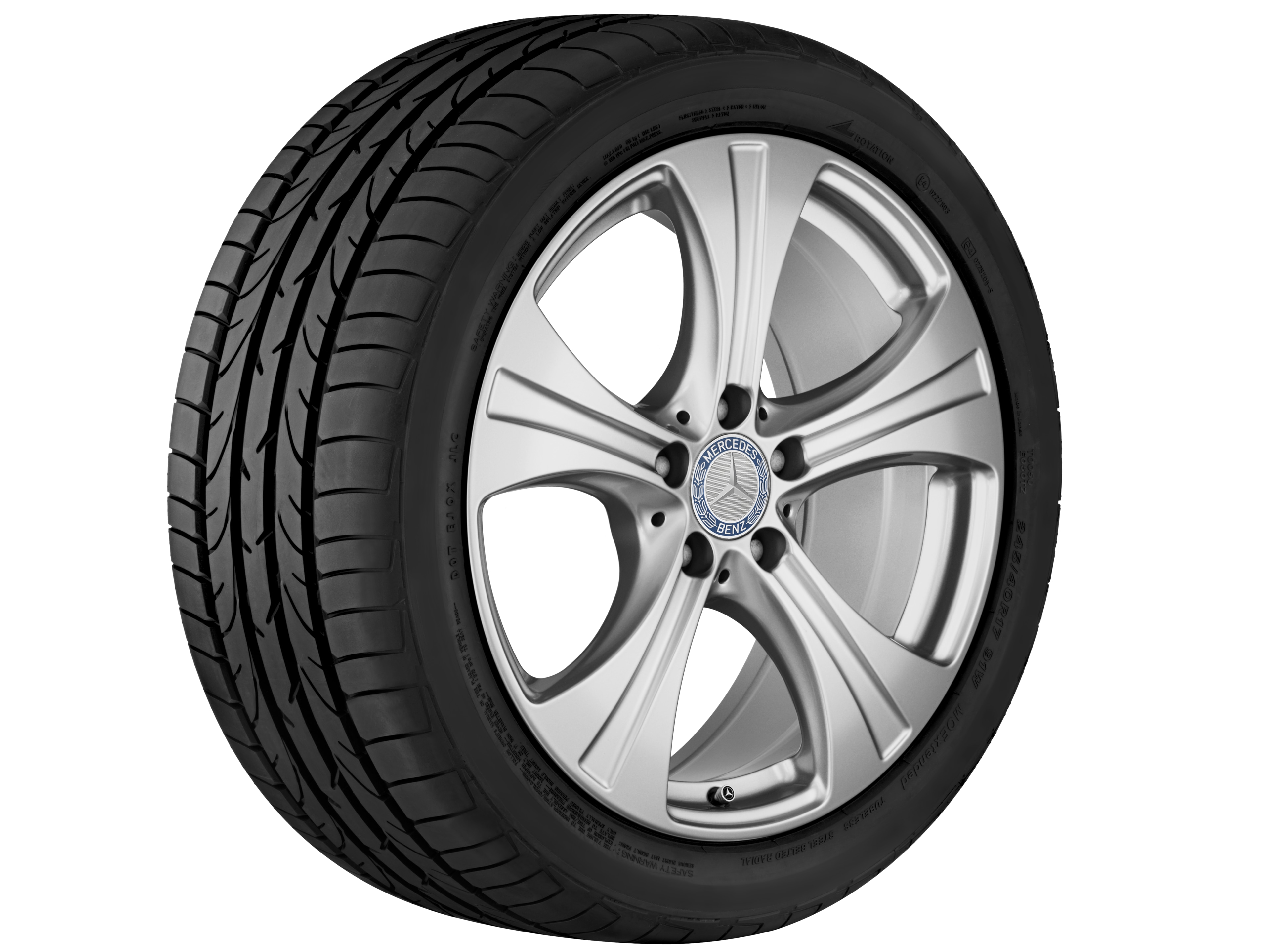 5-spoke wheel, 45.7 cm (18-inch) - 8 J x 18 ET 38, vanadium silver, painted