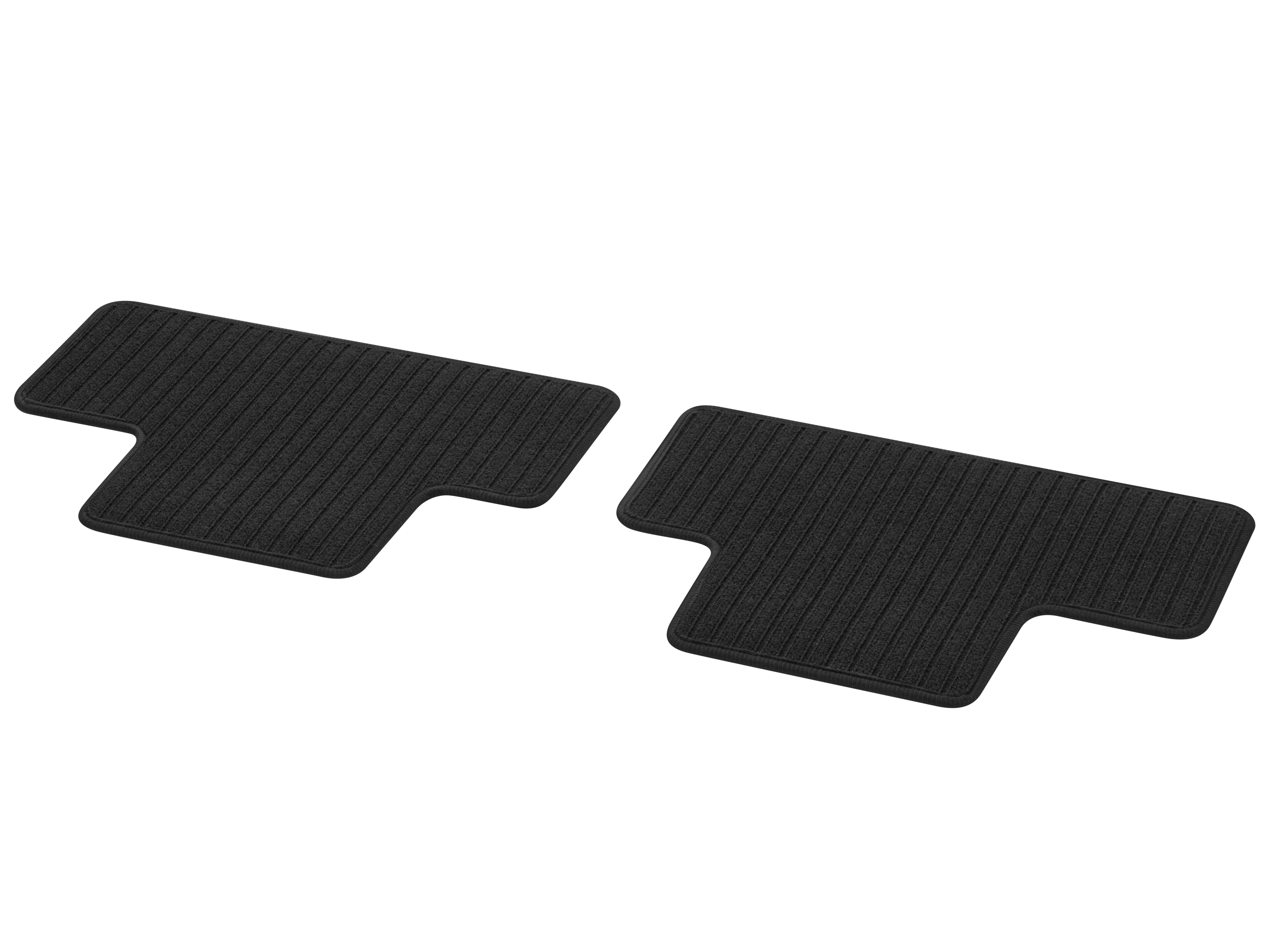 Ribbed mats, CLASSIC, Rear, Set of 2 - LHD/RHD, black