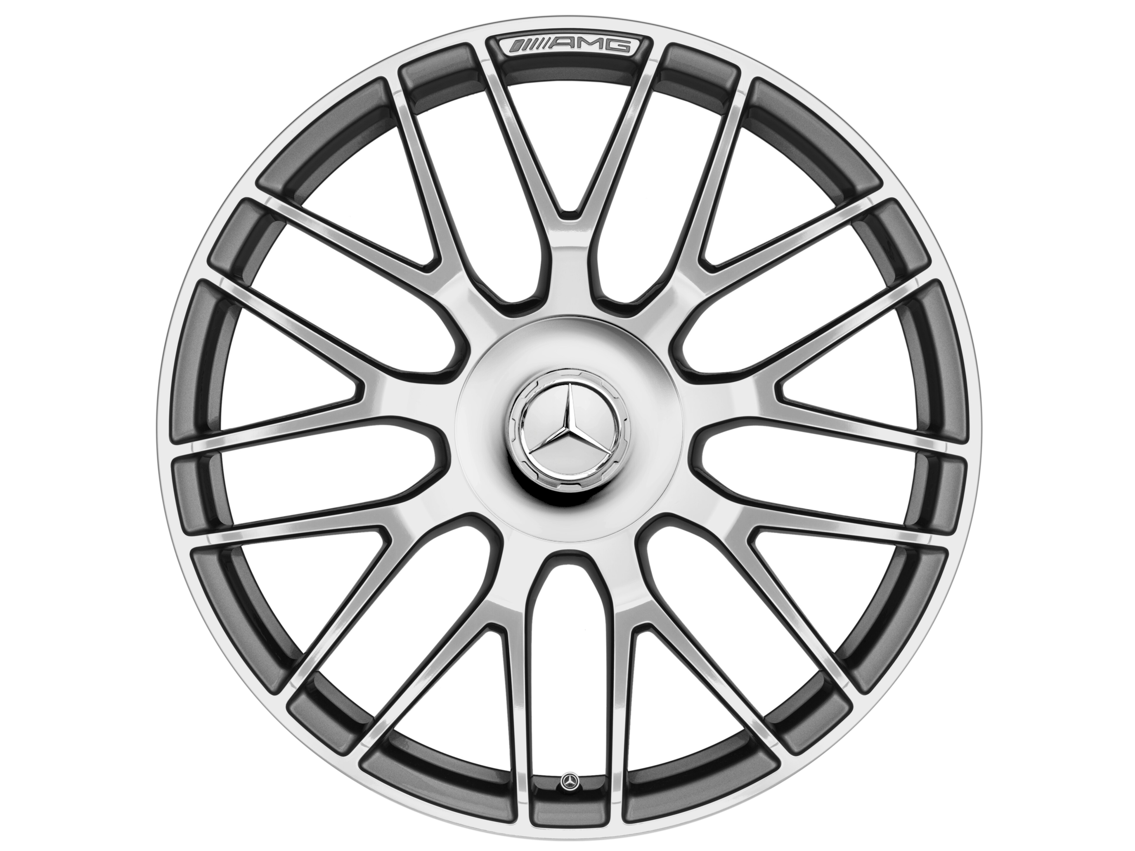 AMG forged wheel in cross-spoke design, 48.3 cm (19-inch) - 9 J x 19 ET 25, titanium grey, high-sheen