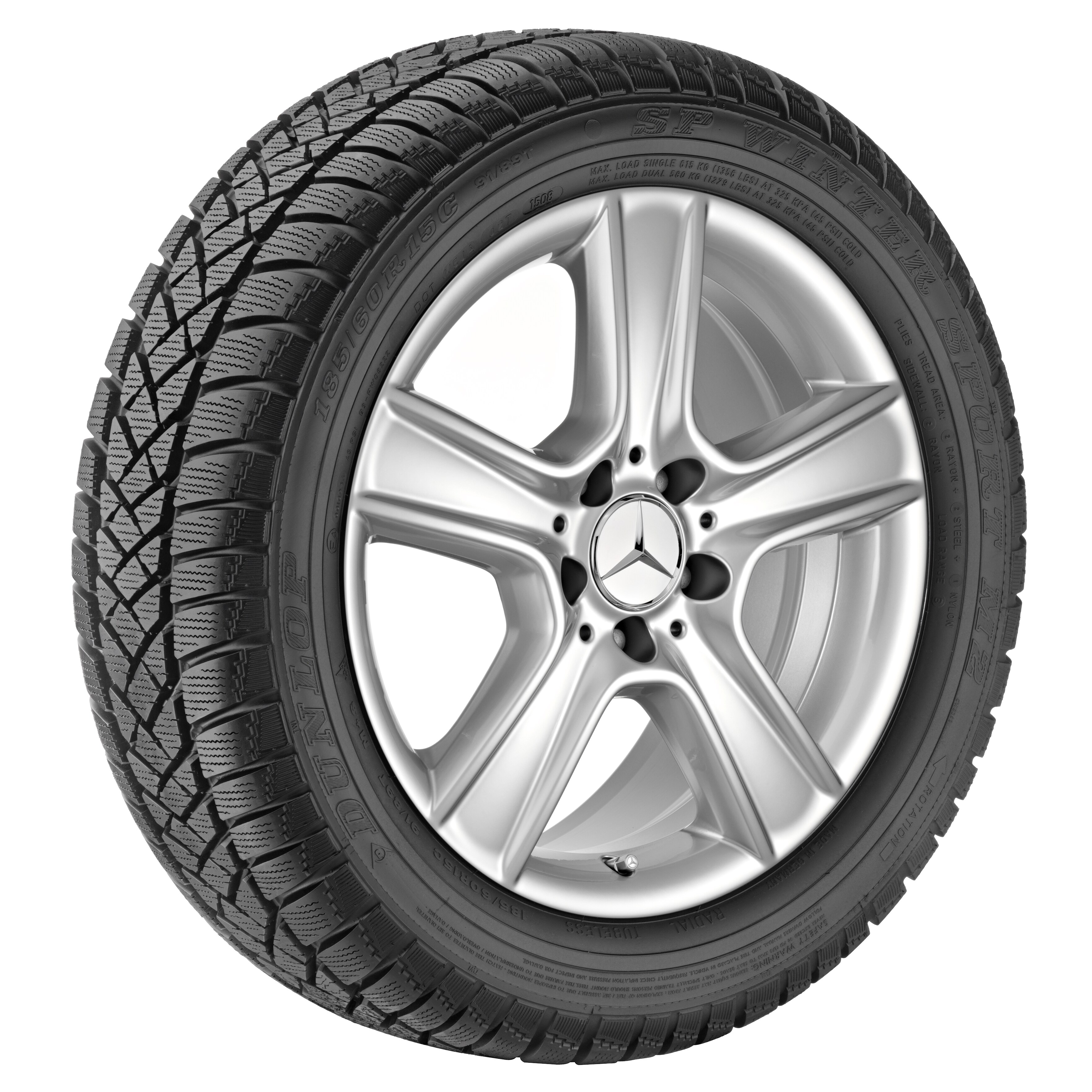 5-spoke wheel, Proserpina, 43.2 cm (17-inch) - 7,5 J x 17 ET 47, sterling silver