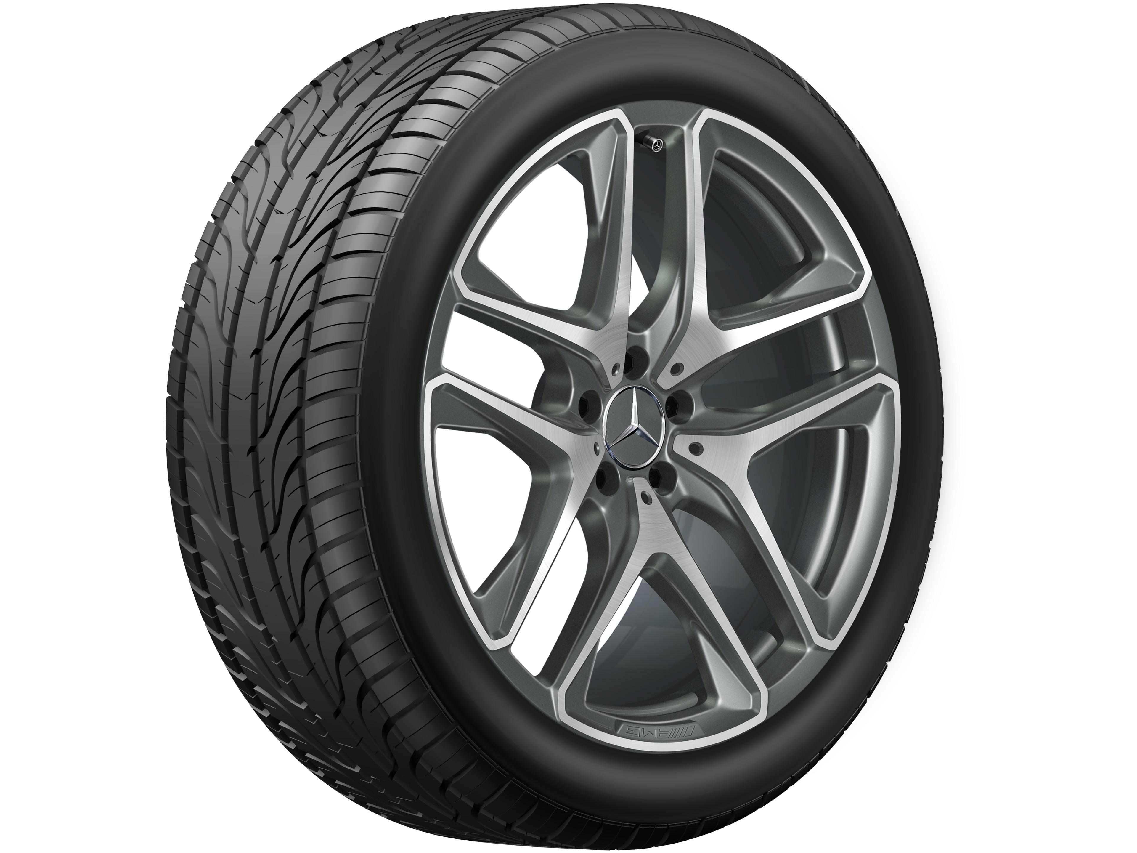 AMG 5-twin-spoke wheel, 53.3 cm (21-inch) - 10 J x 21 ET 51, titanium grey, high-sheen