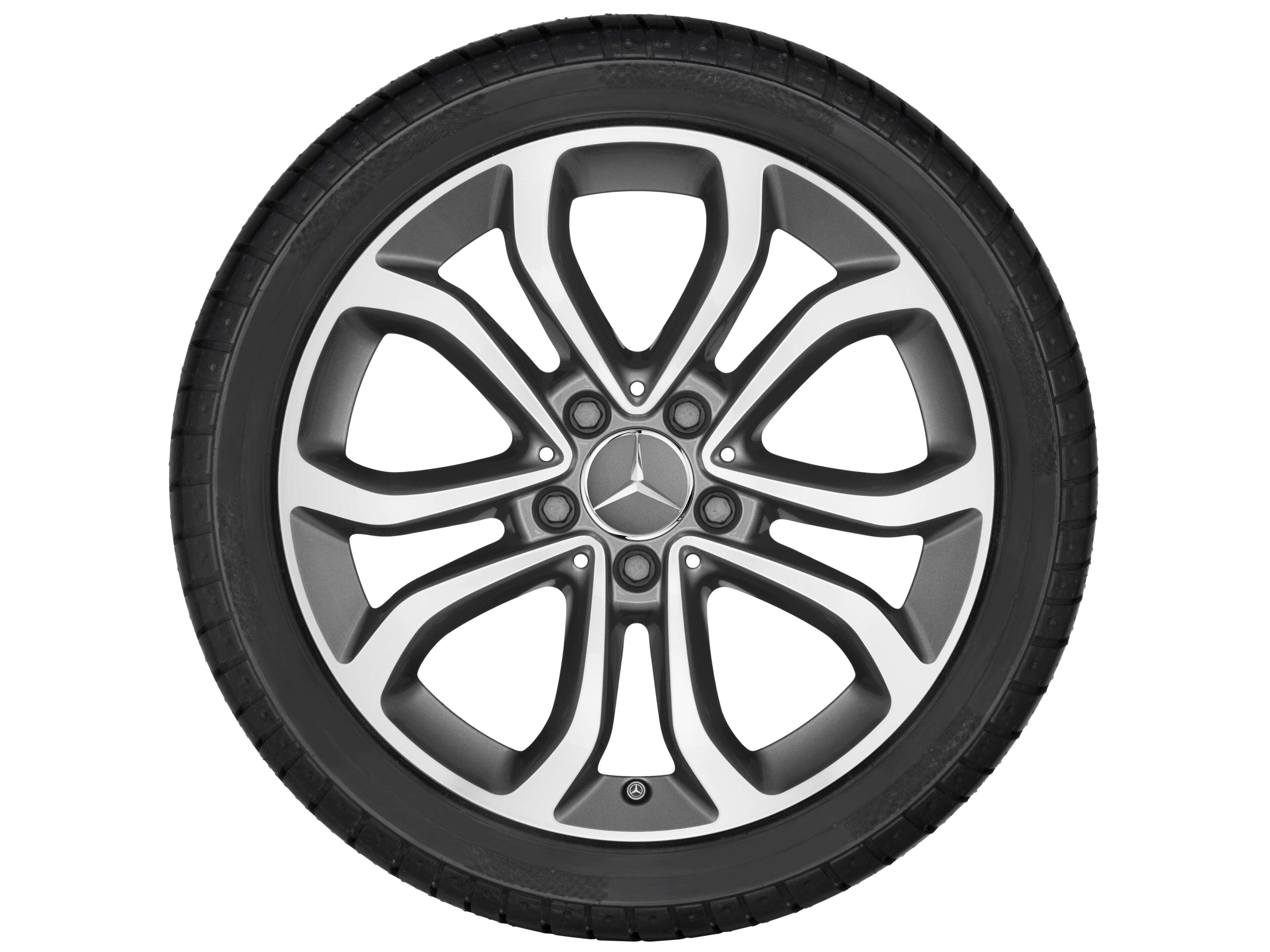 5-twin-spoke wheel, 43.2 cm (17-inch) - 7 J x 17 ET 48,5, himalaya grey, high-sheen