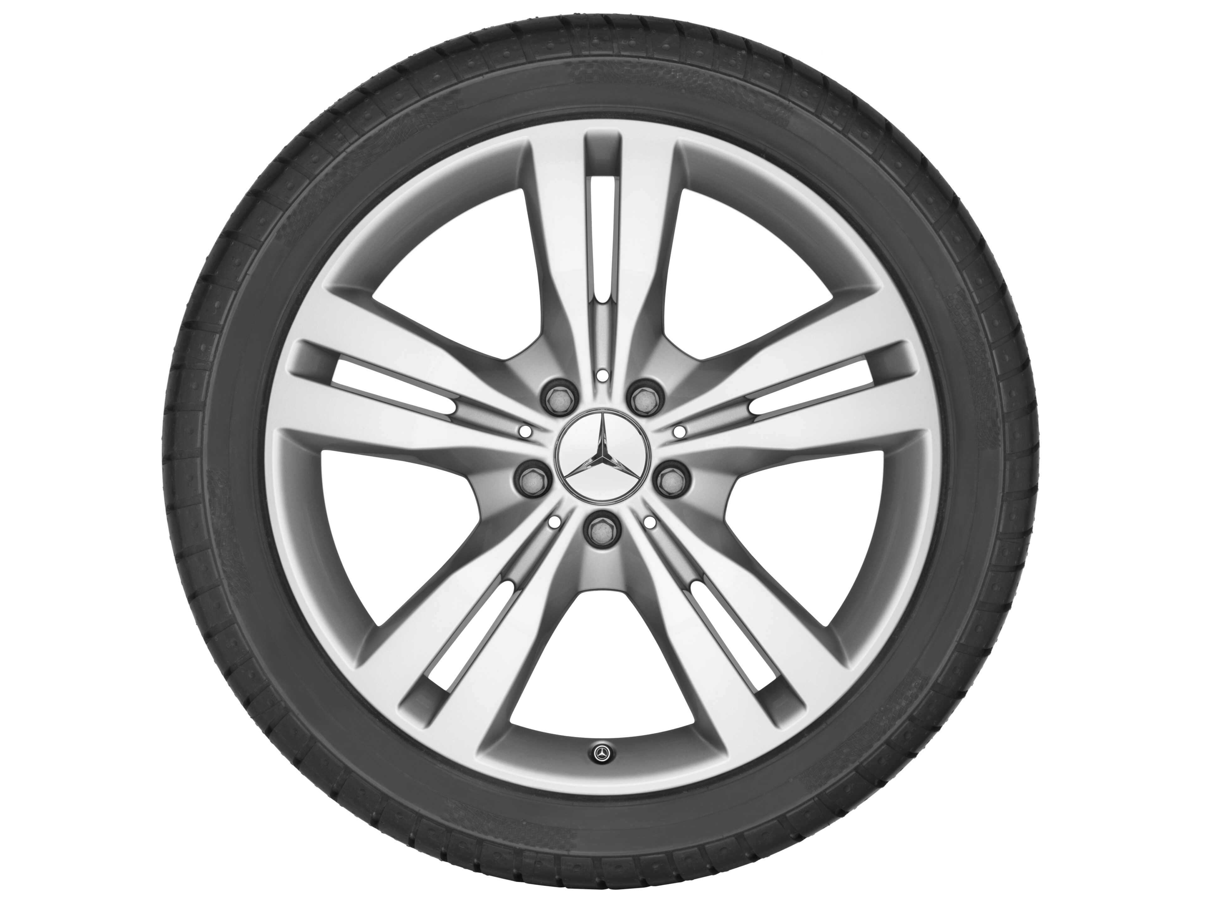 5-twin-spoke wheel, 48.3 cm (19-inch) - 8 J x 19 ET 56, titanium silver, painted