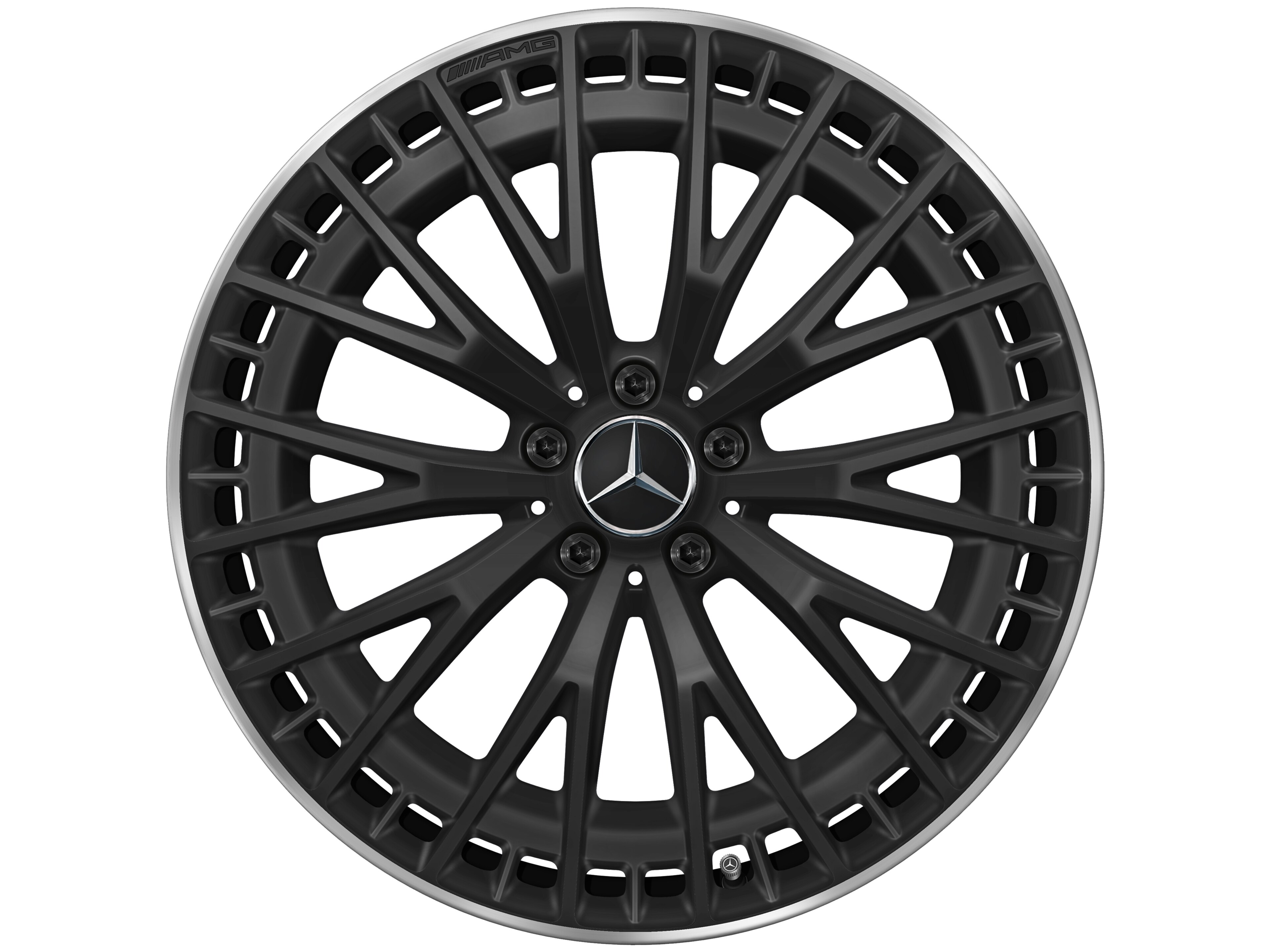 AMG multi-spoke wheel, 53.3 cm (21-inch), High-sheen rim flange - 9,5 J x 21 ET 32, matt black, high-sheen rim flange
