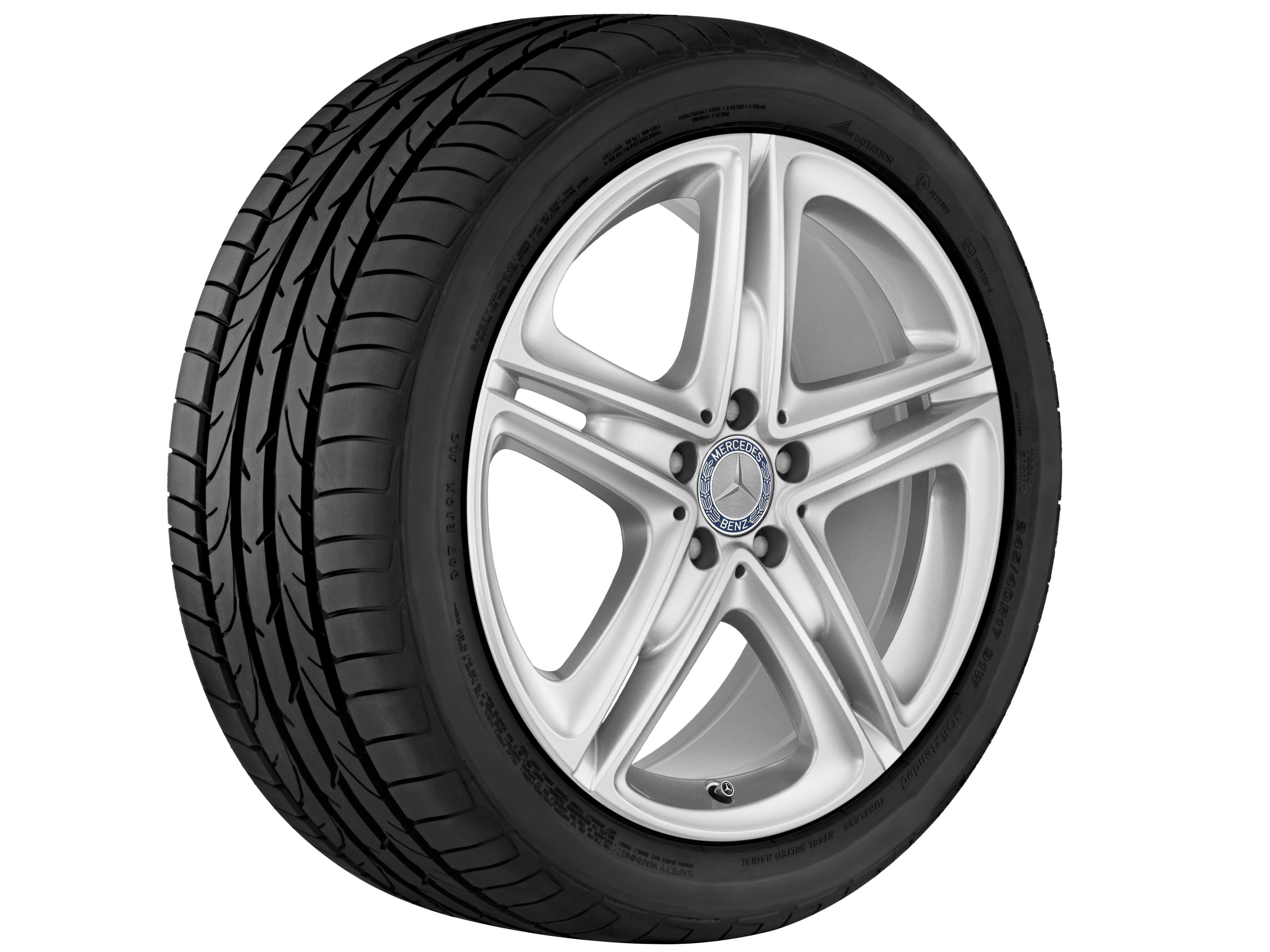5-twin-spoke wheel, 48.3 cm (19-inch) - 8 J x 19 ET 43, vanadium silver, painted