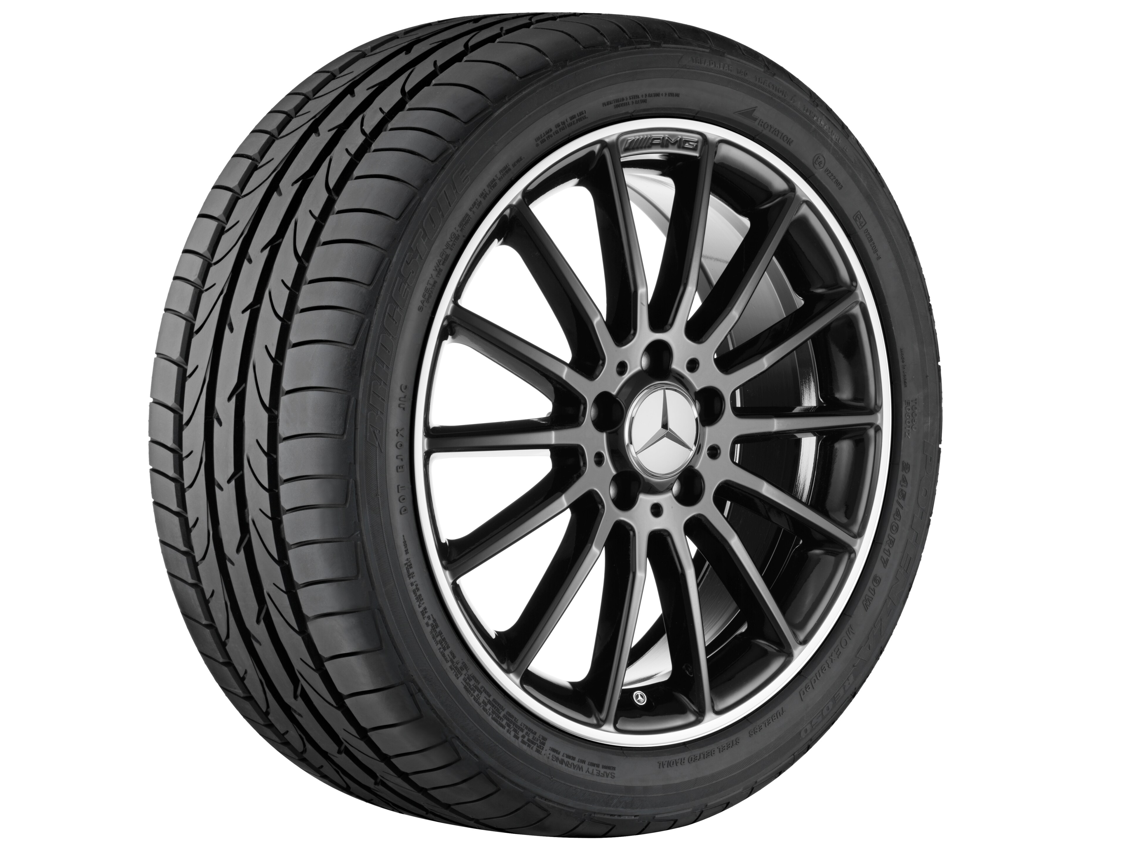 AMG multi-spoke wheel, 45.7 cm (18-inch) - 7,5 J x 18 ET 52, black, high-sheen