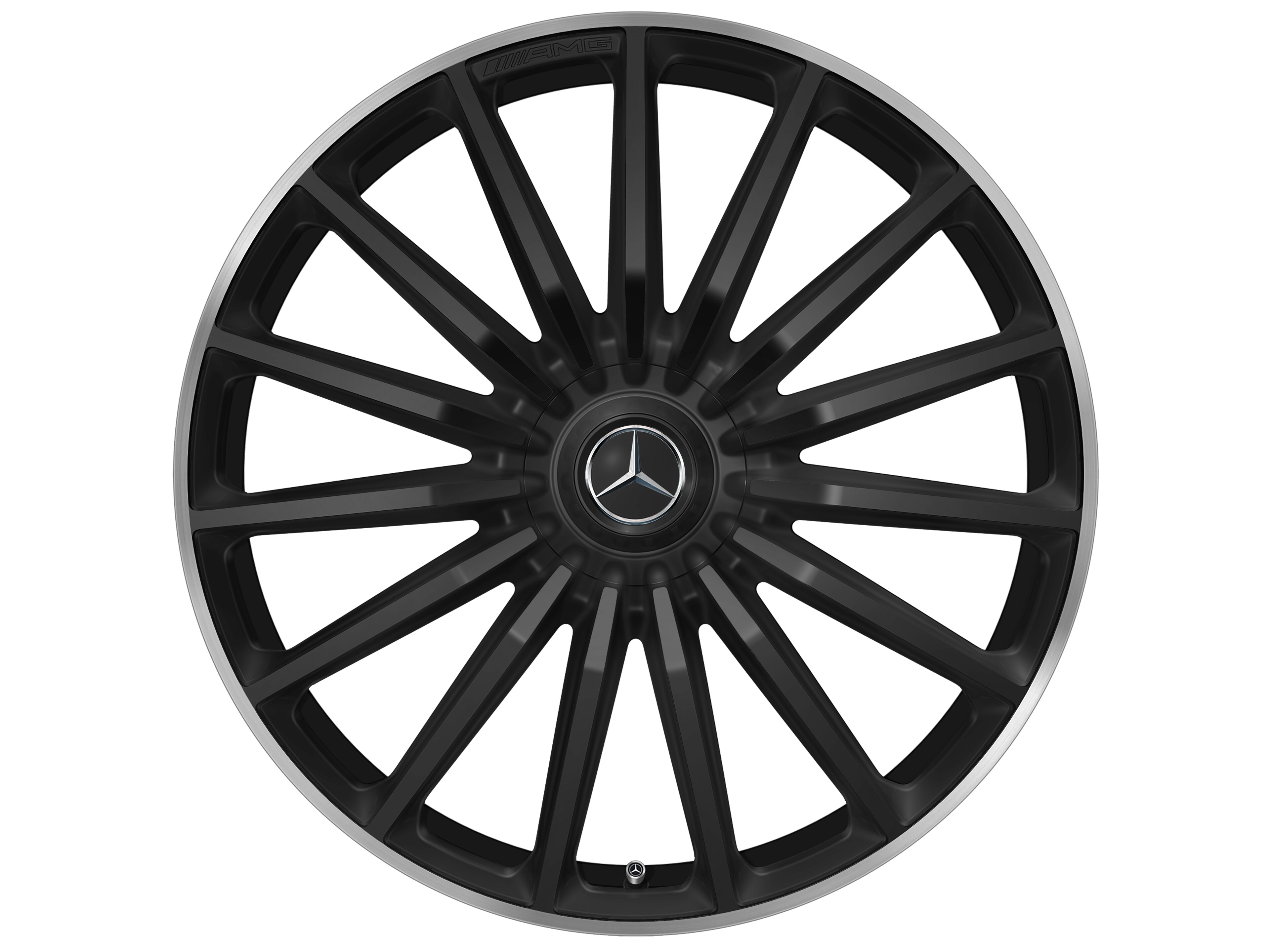 AMG multi-spoke wheel, 55.9 cm (22-inch), High-sheen rim flange - 10 J x 22 ET 45, matt black, high-sheen rim flange