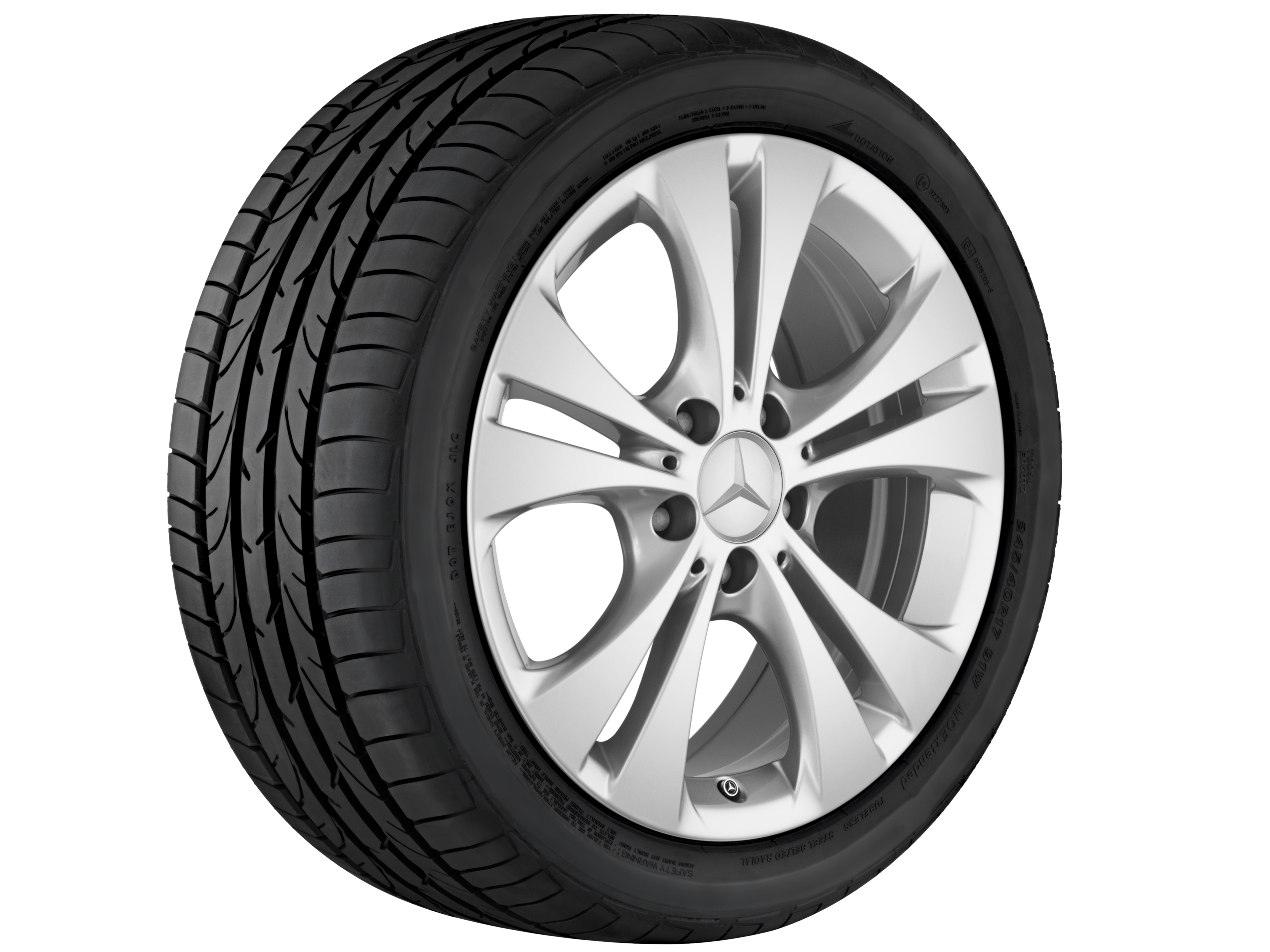 5-twin-spoke wheel, 43.2 cm (17-inch) - 7,5 J x 17 ET 52,5, vanadium silver, painted