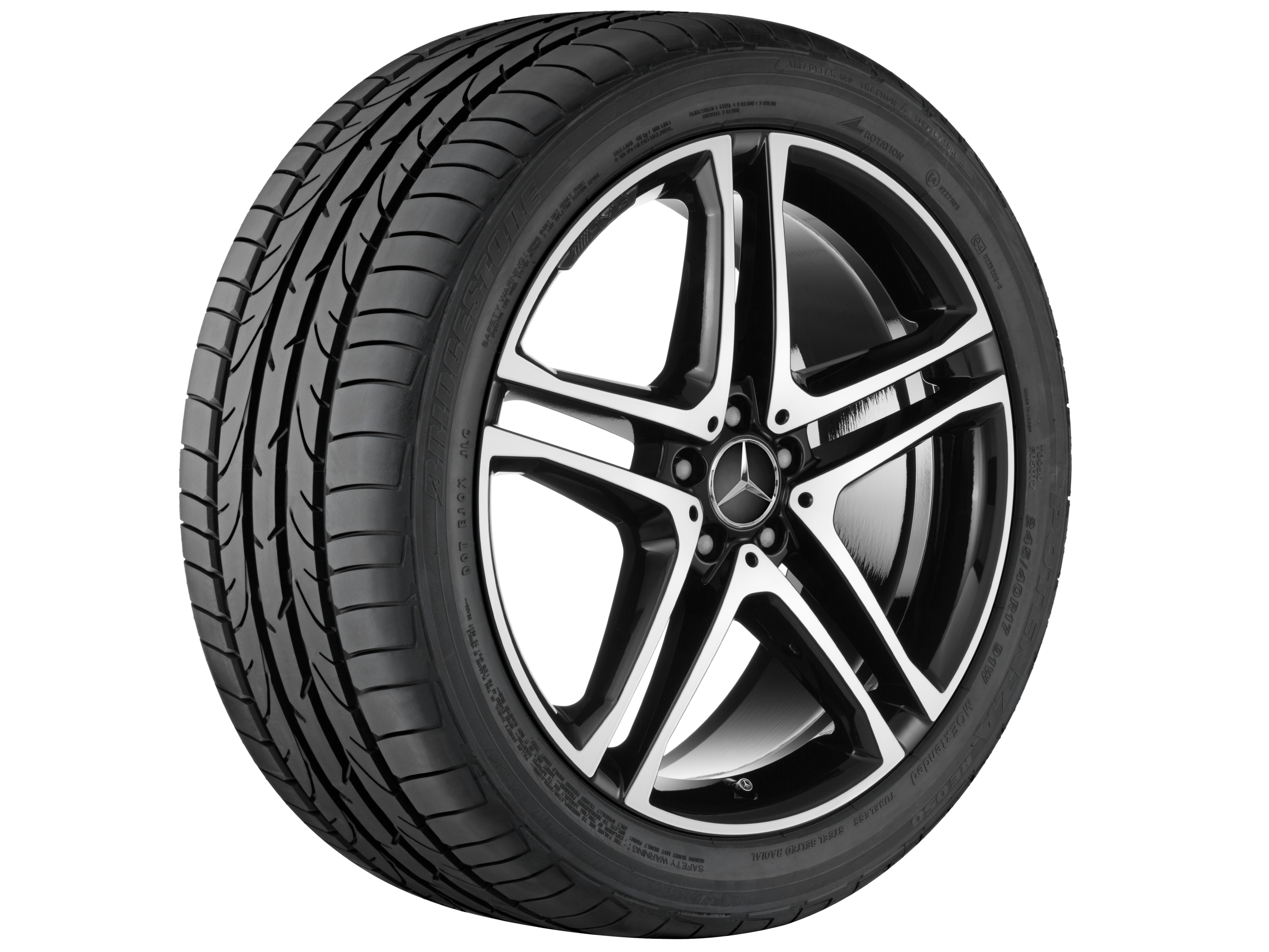 AMG 5-twin-spoke wheel, 53.3 cm (21-inch) - 9 J x 21 ET 53, black, high-sheen