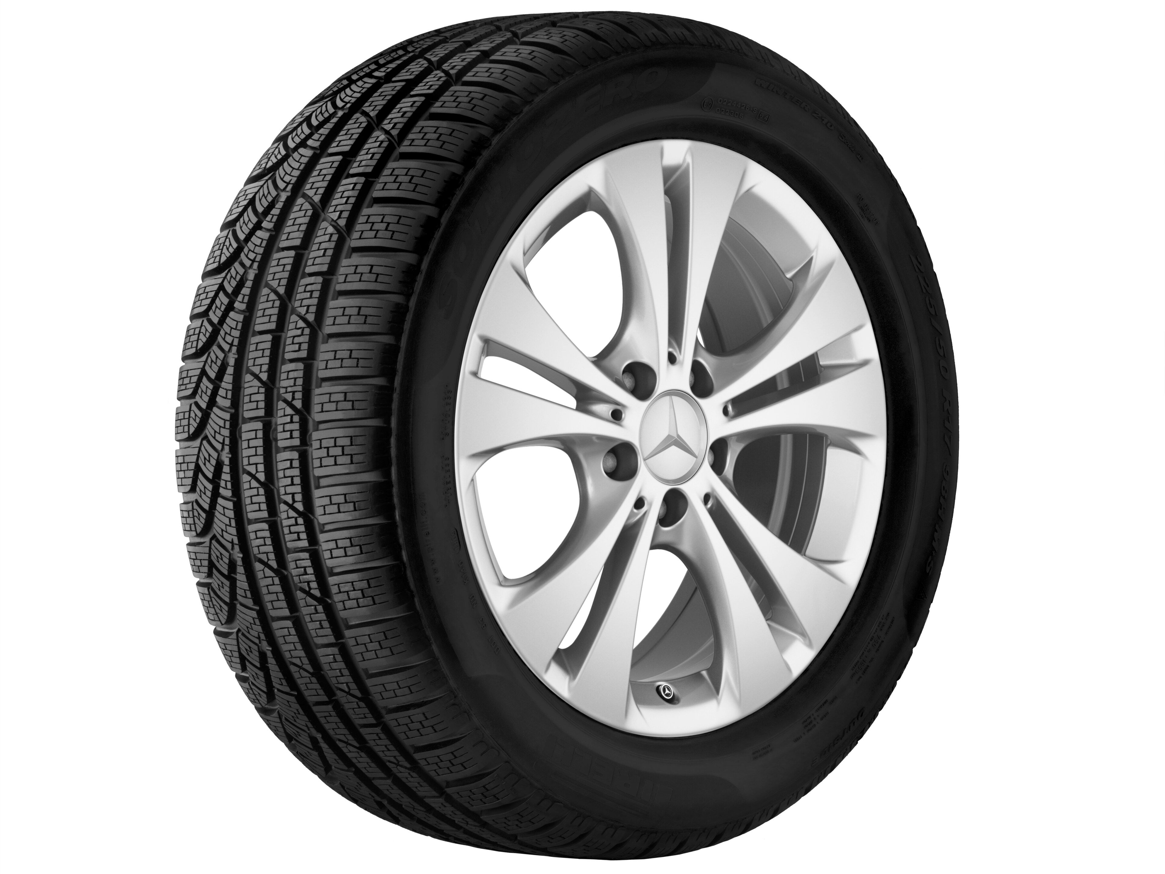 5-twin-spoke wheel, 43.2 cm (17-inch) - 7,5 J x 17 ET 52,5, vanadium silver, painted