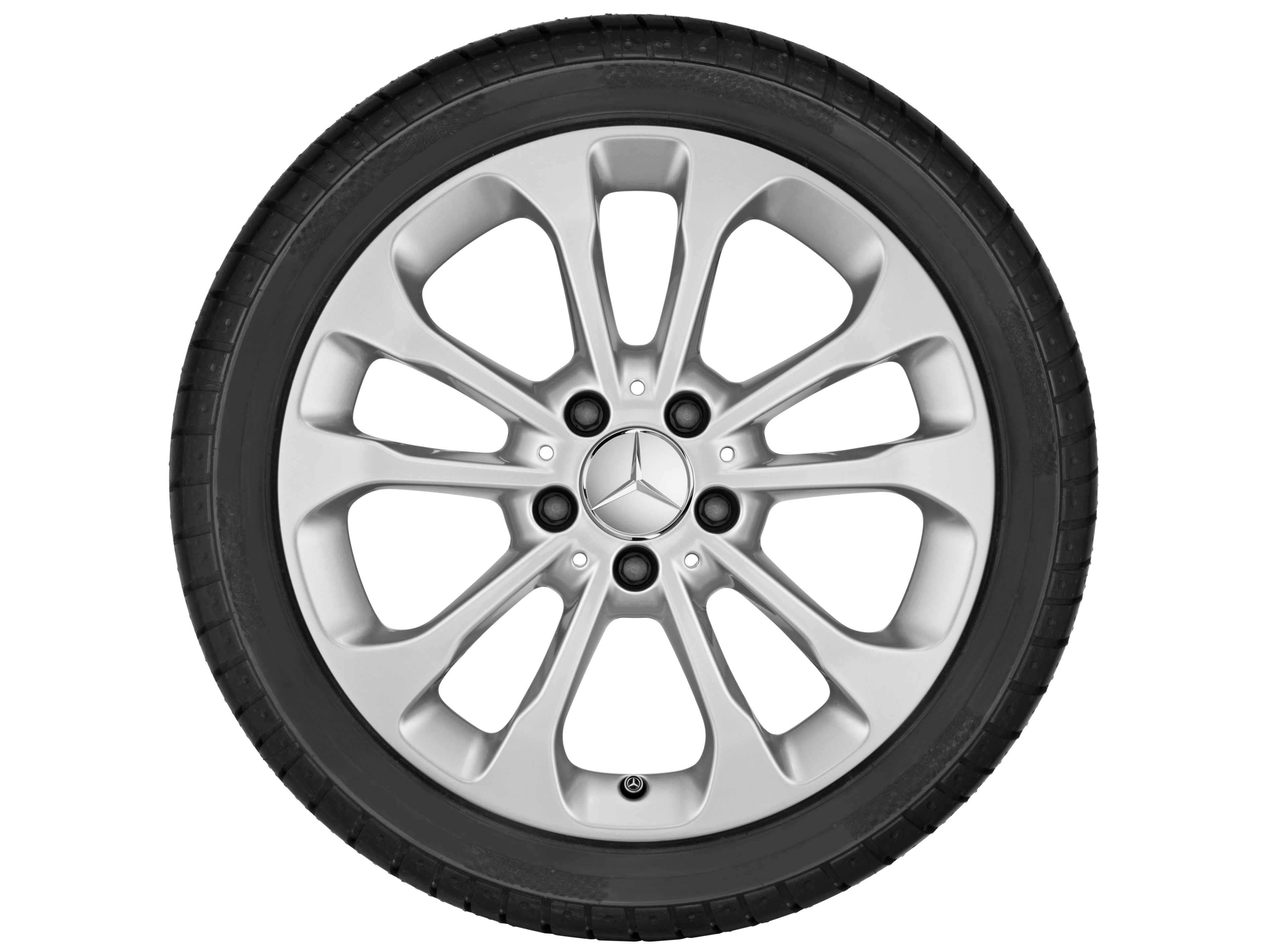 5-twin-spoke wheel, 43.2 cm (17-inch) - 6,5 J x 17 ET 38, vanadium silver, painted
